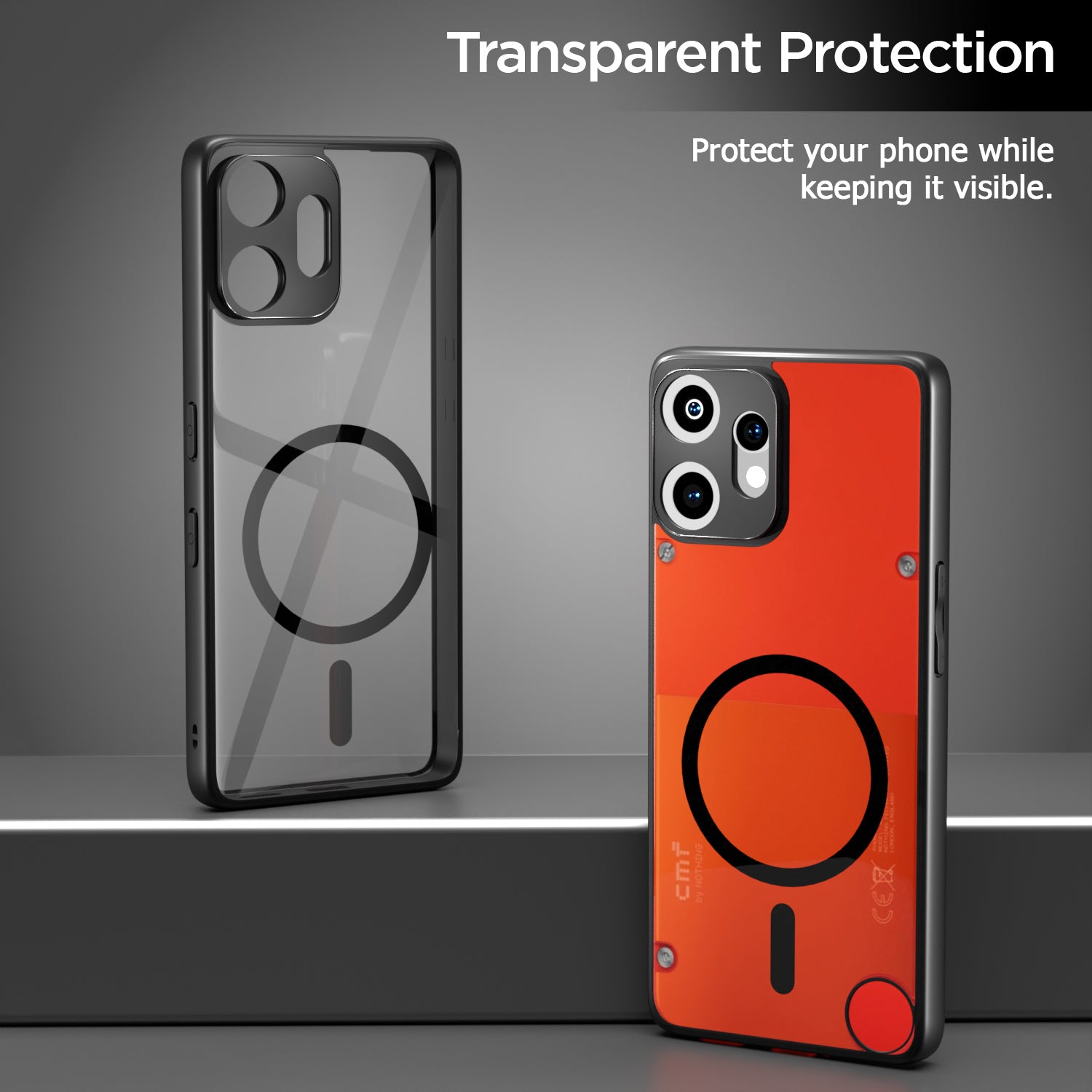 Pikkme CMF by Nothing Phone 2 Pro 5G Eagle 2 Mag-Safe Shockproof Hard Transparent Back Cover (Black)