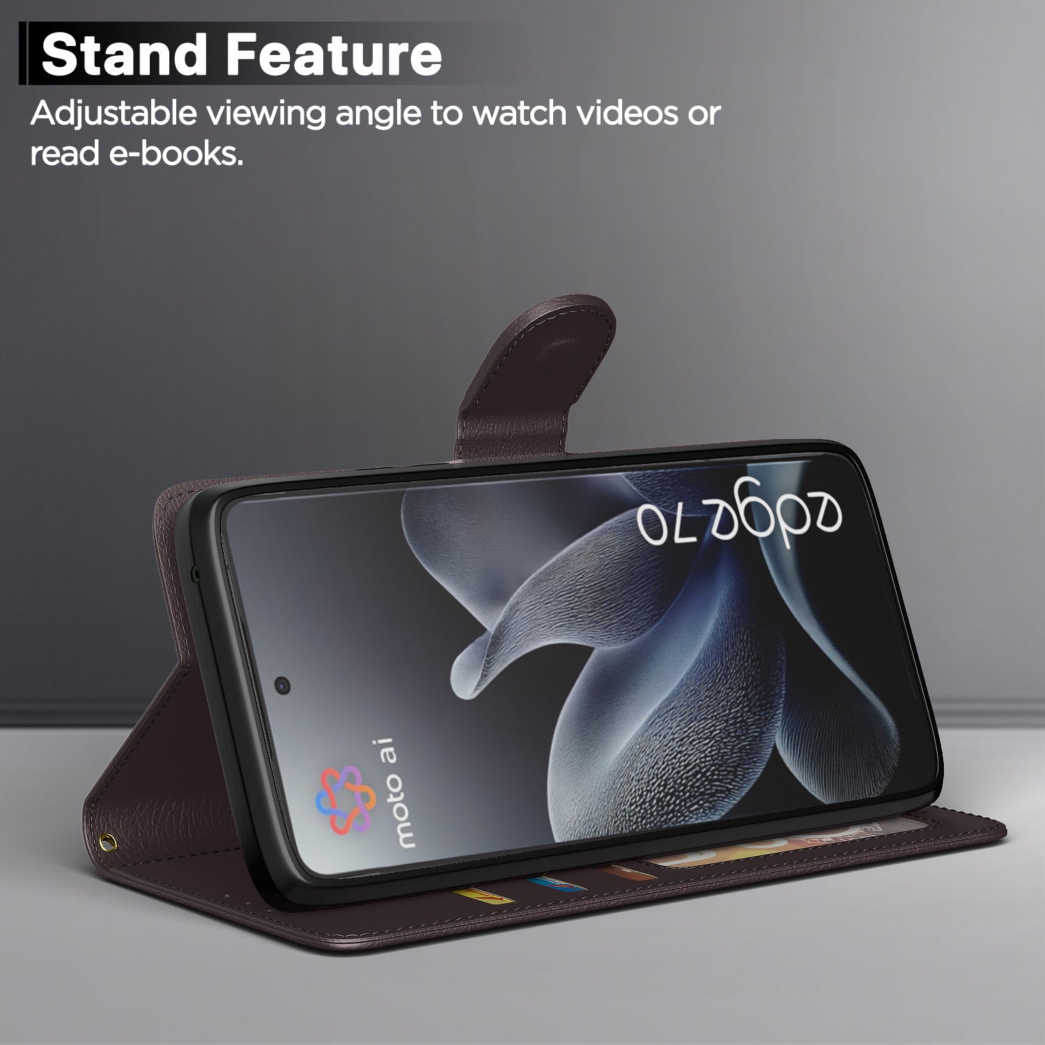 Pikkme Motorola Moto Edge 70 5G Premium Leather Finish Vintage Flip Cover (Coffee)