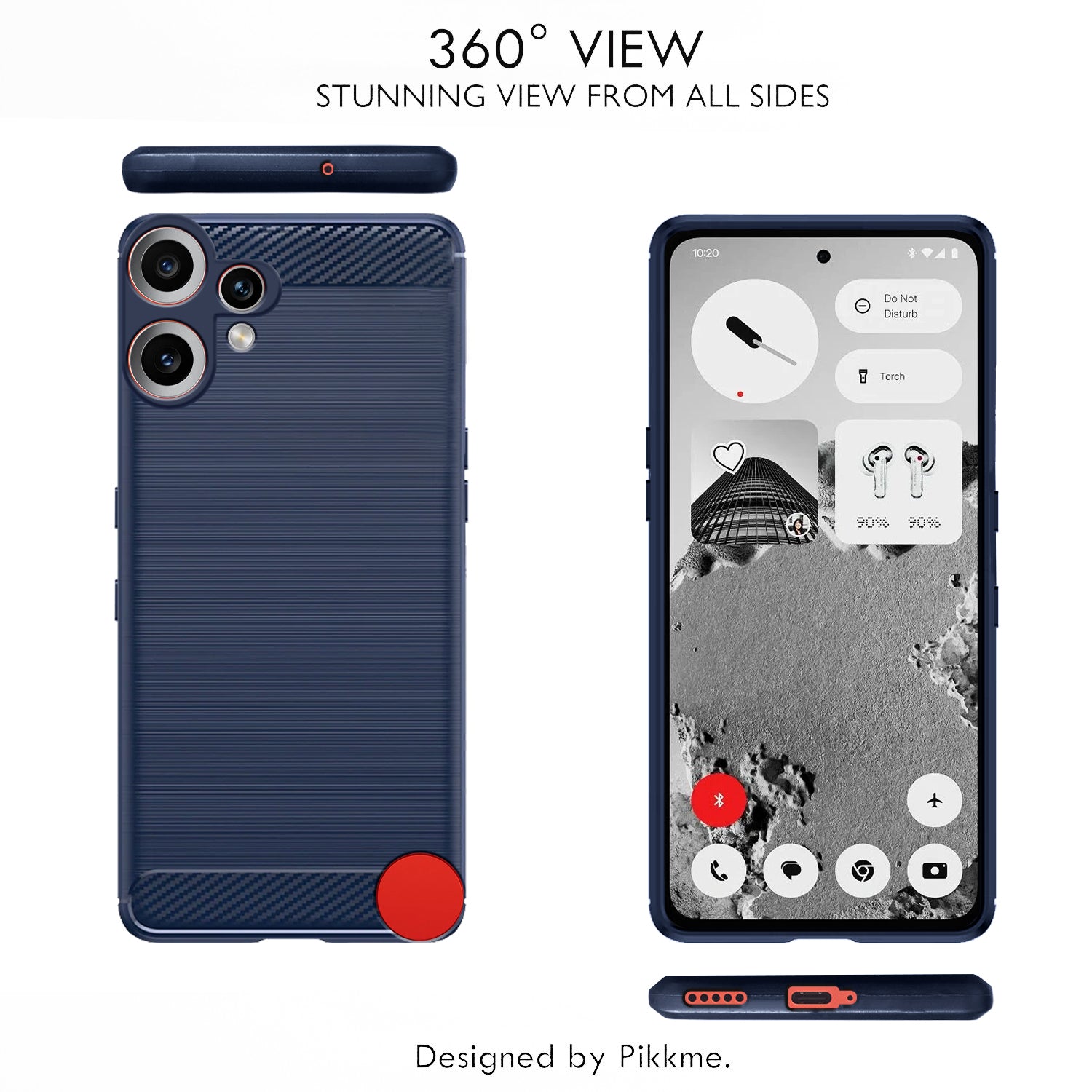 Pikkme CMF by Nothing Phone 2 Pro 5G Hybrid Carbon Fiber Back Cover (Blue)