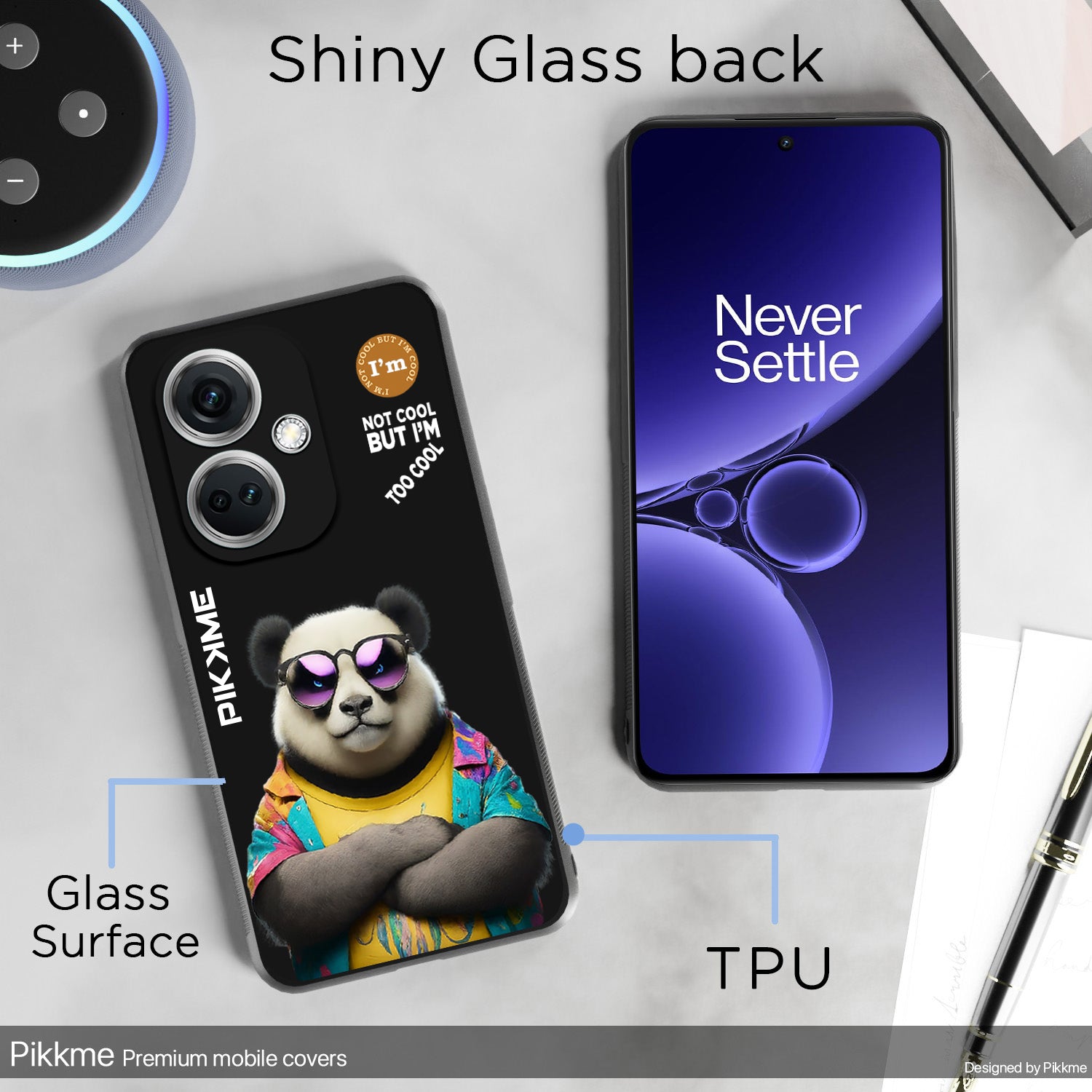 Pikkme Back Cover Pc Tpu + Printed Cool Funky Stylish Black Panda Swag Raised Edges Camera Protection |Bumper Case For OnePlus Nord Ce 3 5G