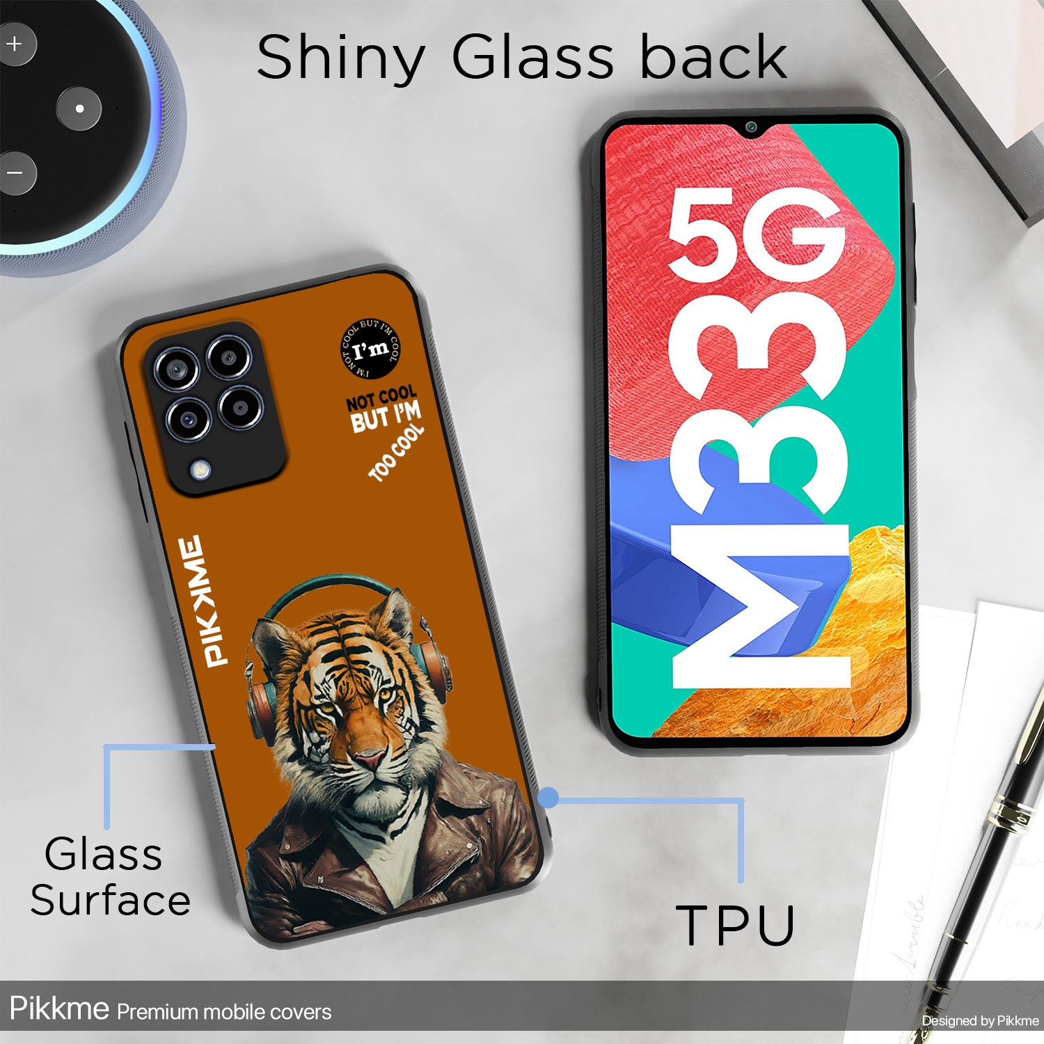 Pikkme Brown Tiger Swag Samsung Galaxy M33 5G Nim2 Back Cover (Design 09)