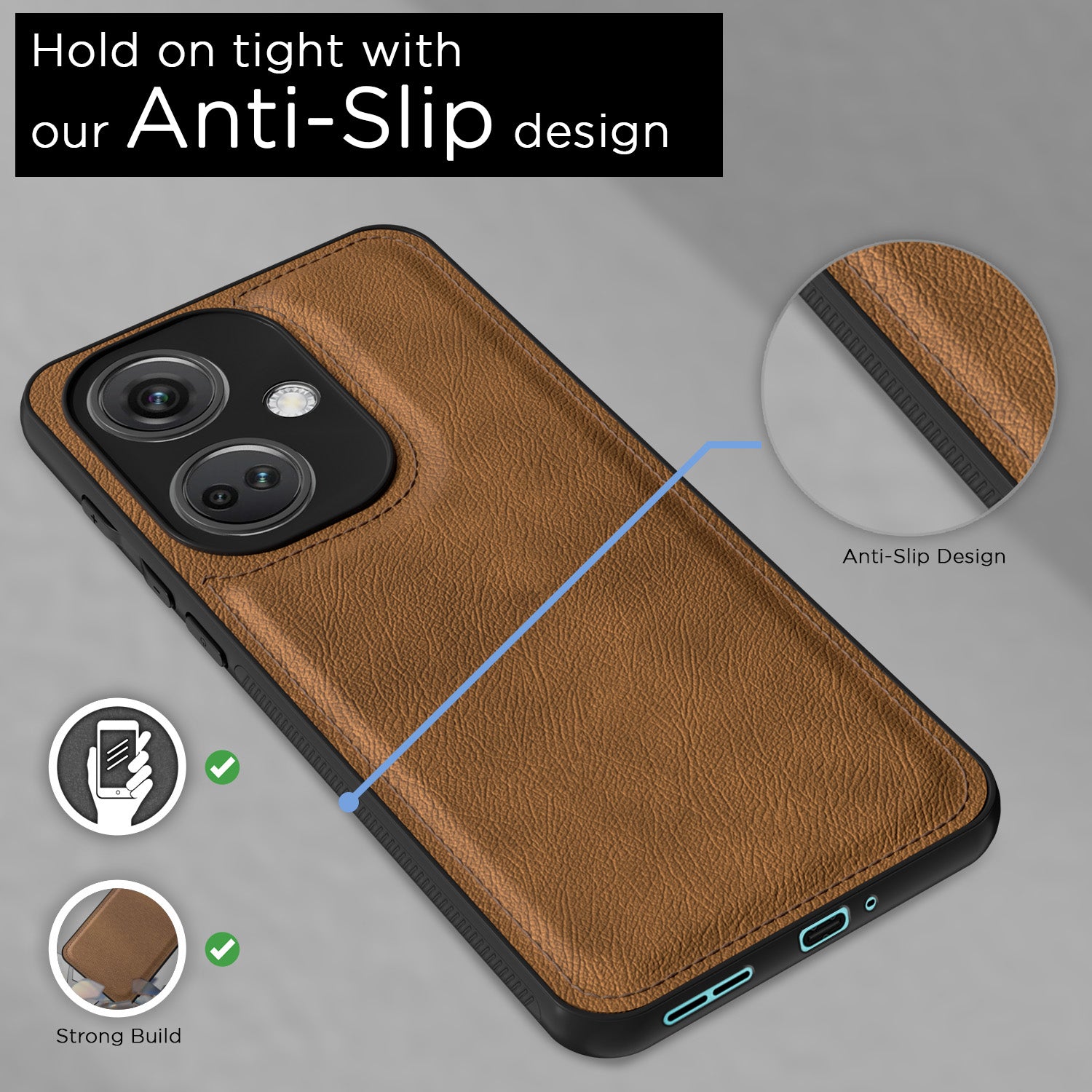 Pikkme OnePlus Nord Ce 3 5G Leather Back Case | Brown