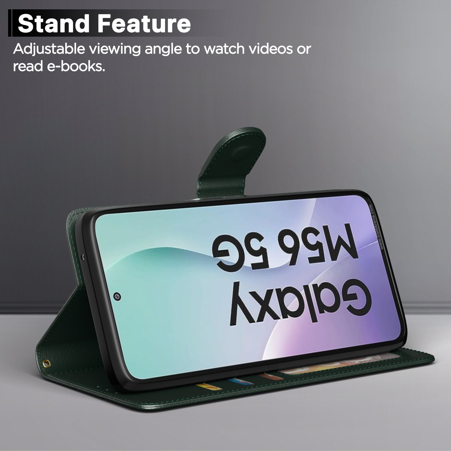 Pikkme Samsung Galaxy M56 5G Vintage Flip Cover (Green)
