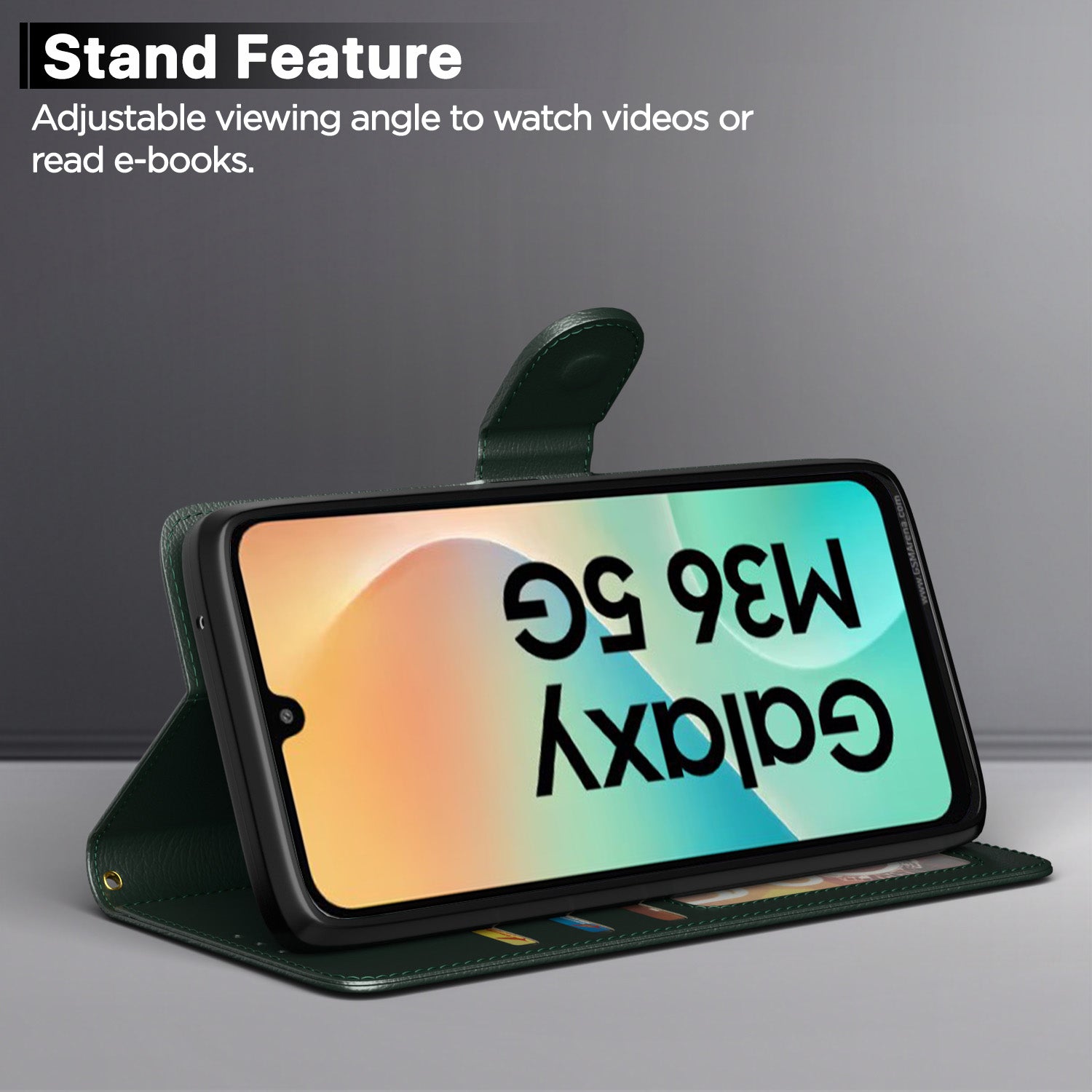 Pikkme Samsung Galaxy M36 5G Vintage Flip Cover (Green)