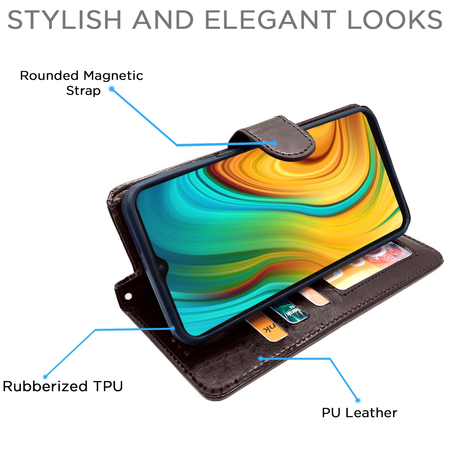 Pikkme Realme C3 Vintage Flip Cover | Coffee