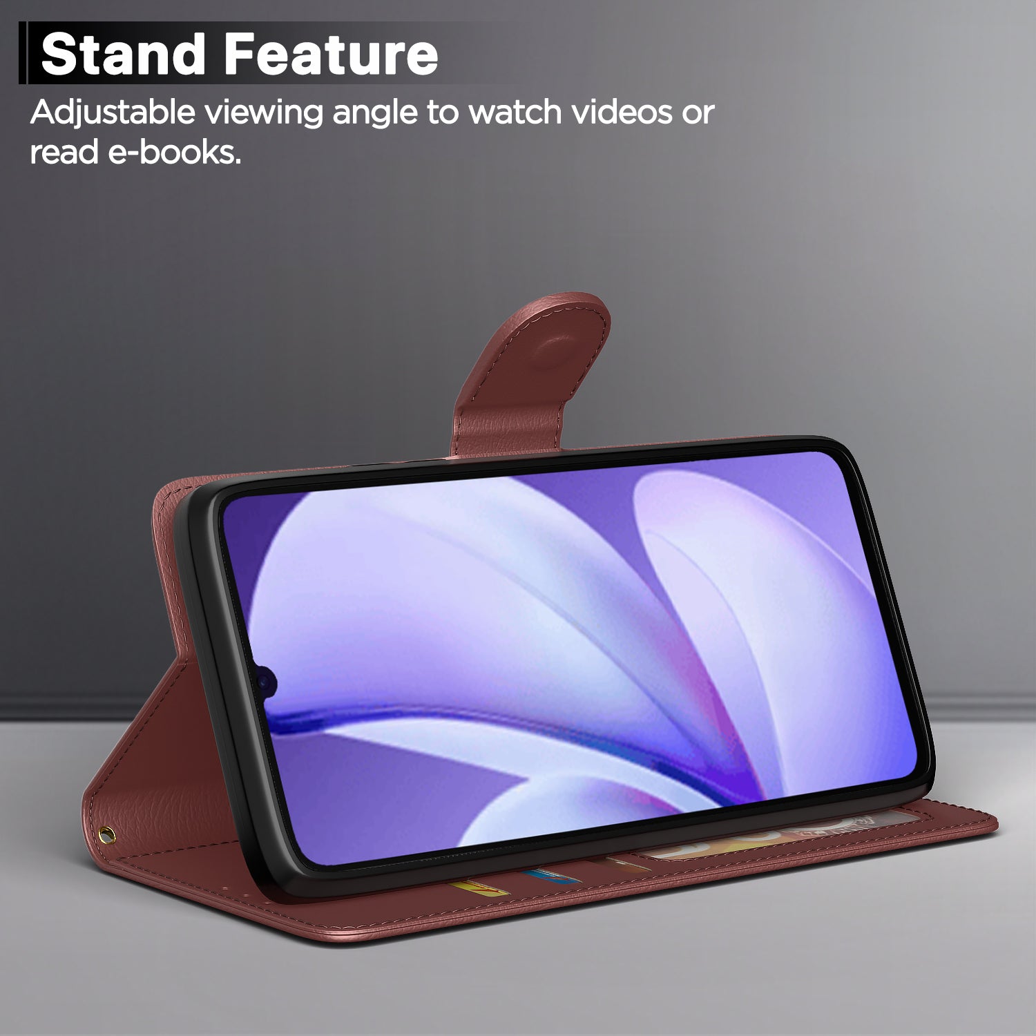 Pikkme Realme C71 5G Premium Leather Finish Vintage Flip Cover (Brown)