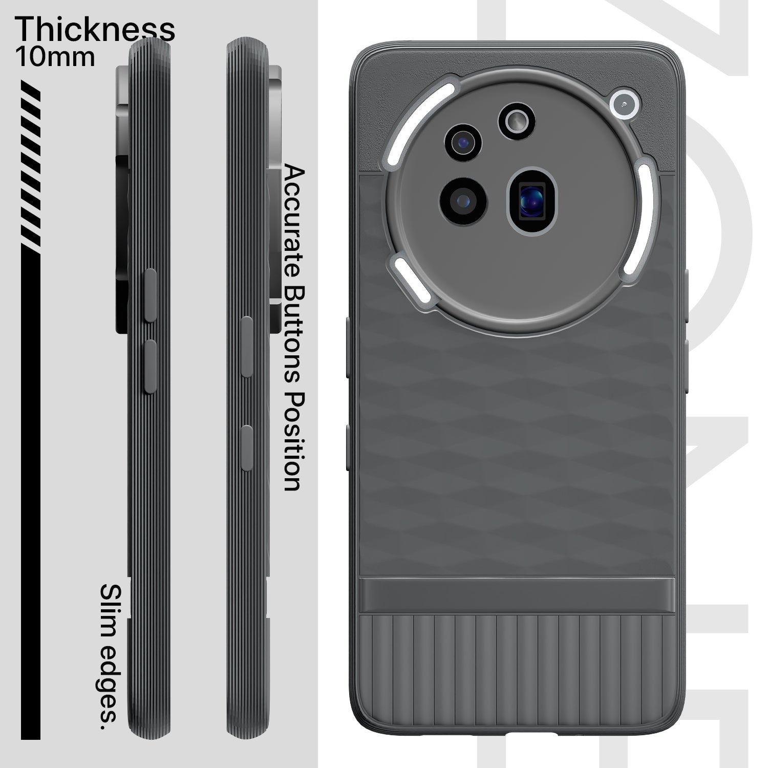 Pikkme Nothing Phone 3a Pro 5G Shockproof Soft Flexible Gencase Back cover (Grey)