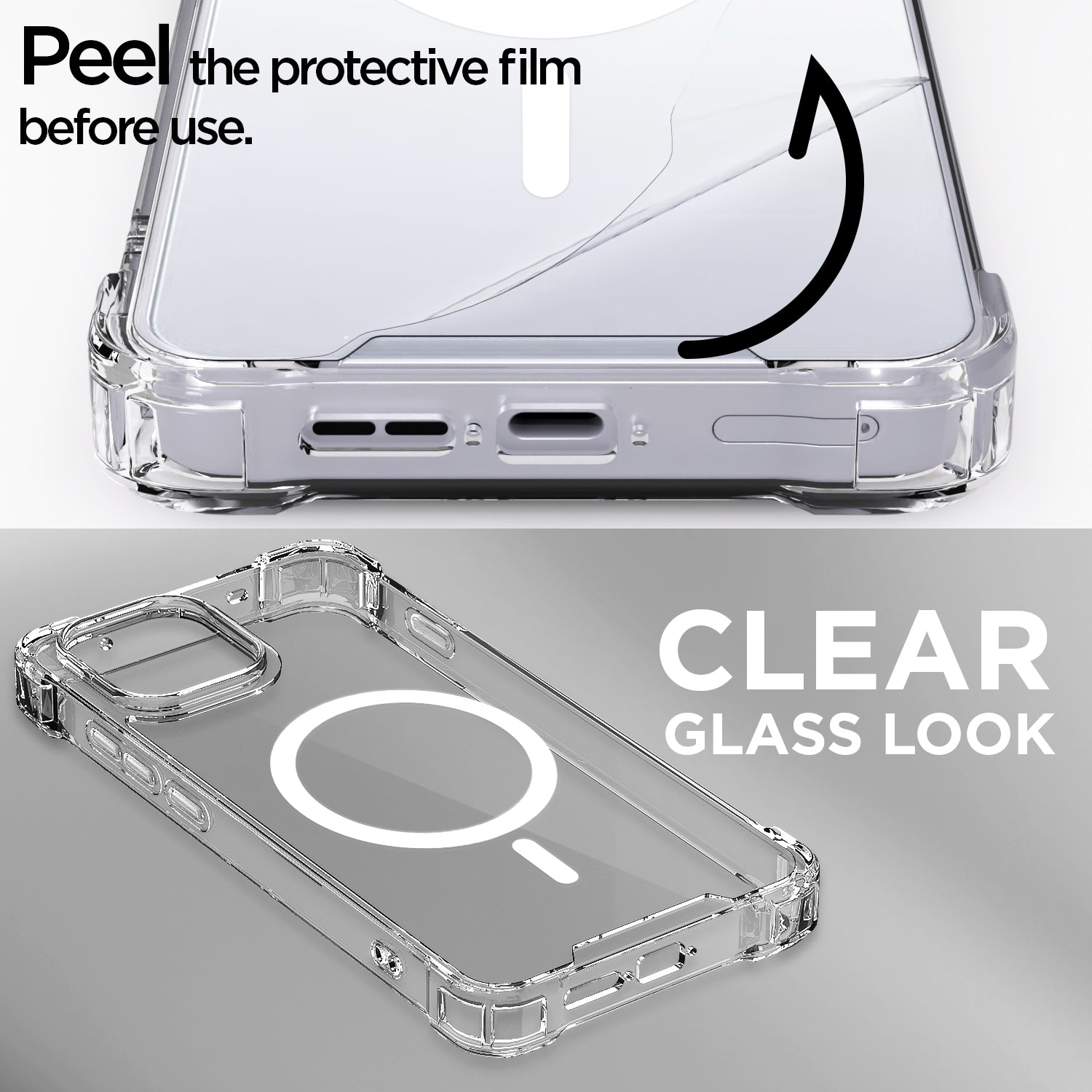 Pikkme OnePlus 13s 5G Mag-Safe Shockproof PC + TPU Back Cover (Transparent)
