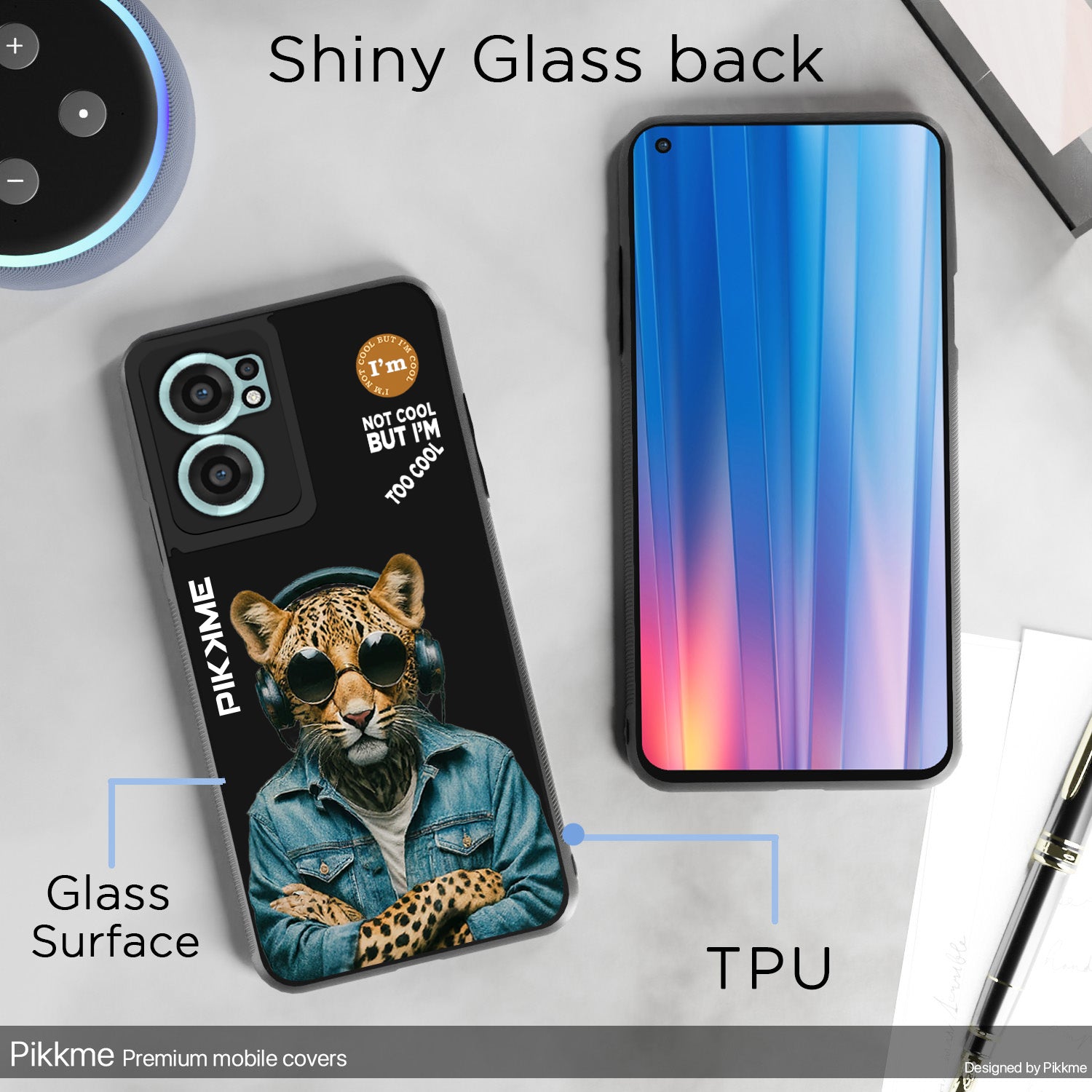 Pikkme Back Cover Pc Tpu + Printed Cool Funky Stylish Black Leopard Swag Raised Edges Camera Protection |Bumper Case For OnePlus Nord Ce 2 5G