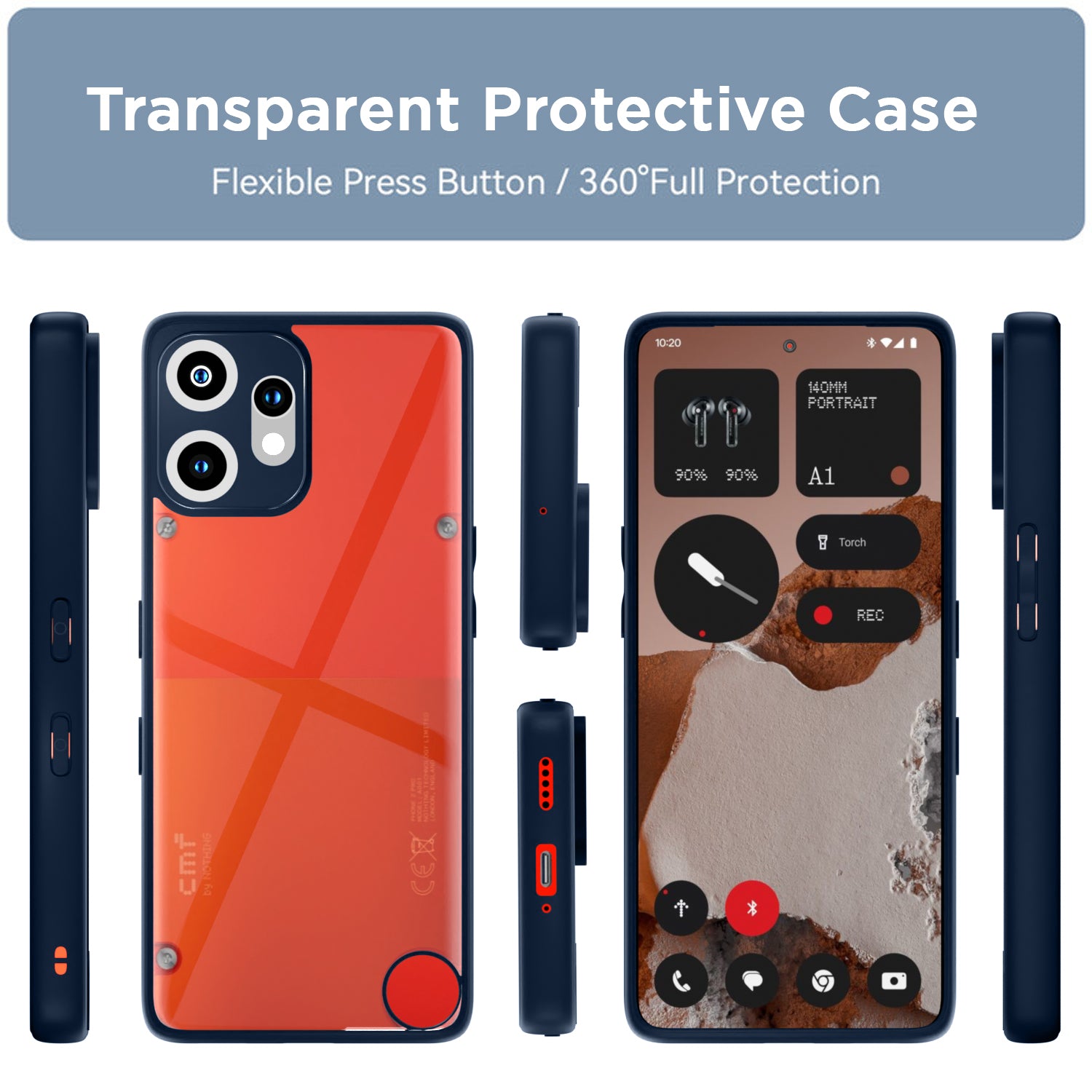 Pikkme CMF by Nothing Phone 2 Pro 5G Eagle 2 Shockproof Sleek Hybrid Armor Back Cover (Blue)