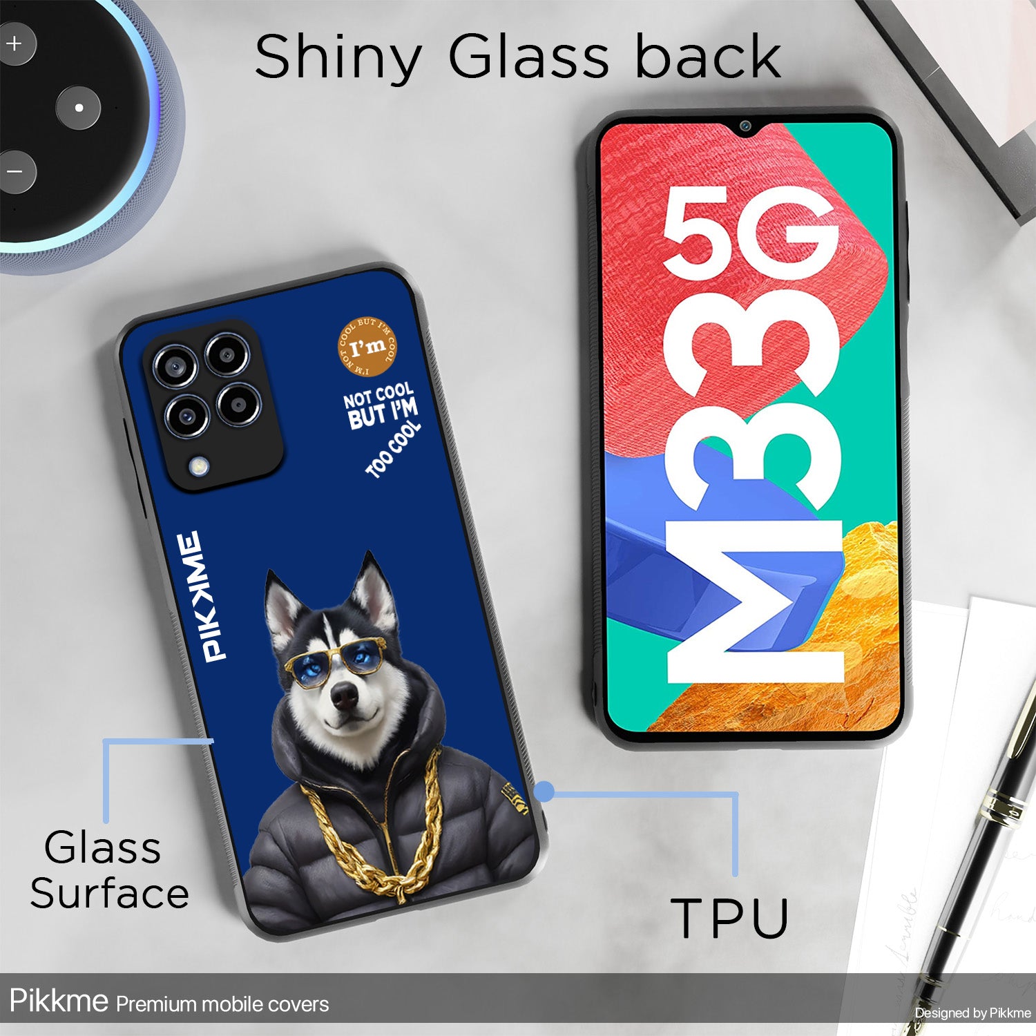 Pikkme Blue Dog Swag Samsung Galaxy M33 5G Nim2 Back Cover (Design 08)
