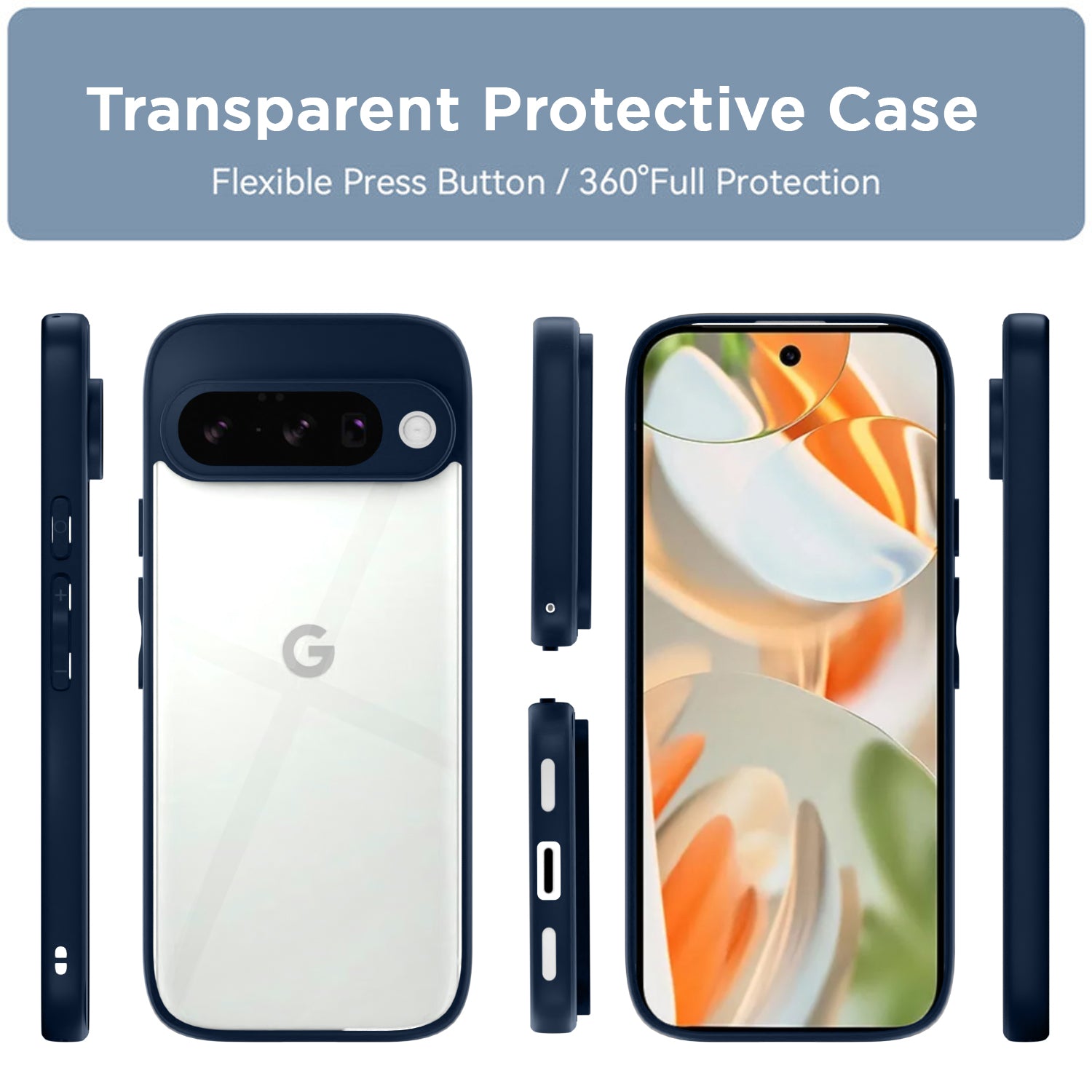 Pikkme Google Pixel 10 Eagle 2 Shockproof Sleek Hybrid Armor Back Cover (Blue)