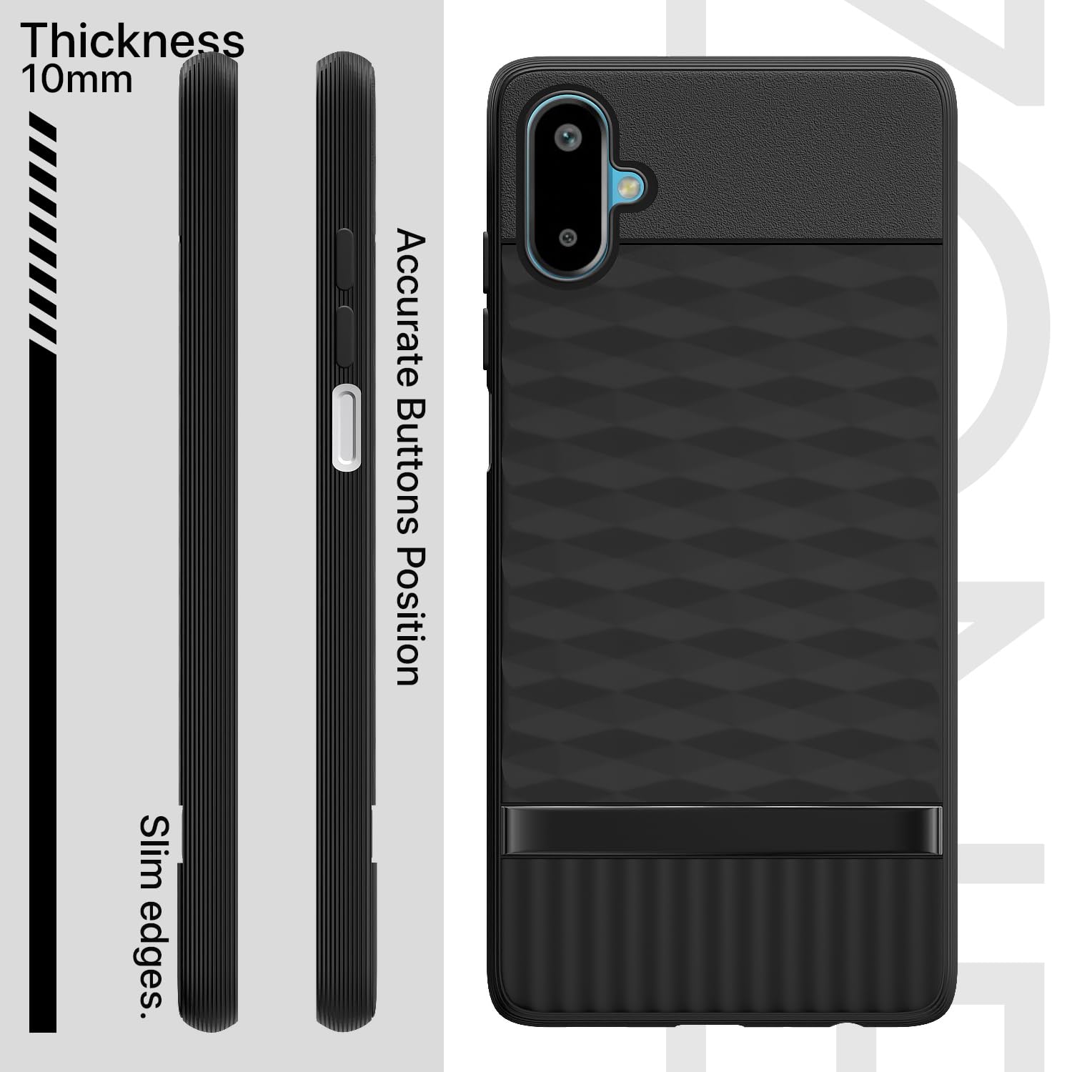 Pikkme Samsung Galaxy F06 5G / Samsung Galaxy M06 5G Shockproof Soft Flexible Gencase Back Cover (Black)