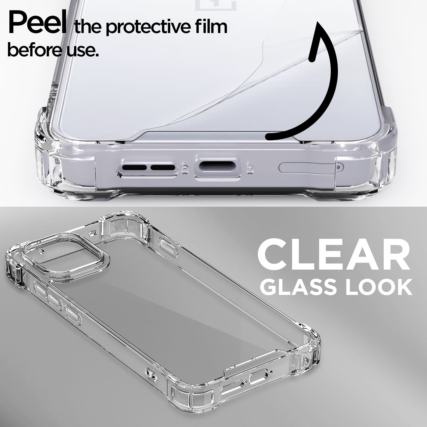 Pikkme OnePlus 13s 5G PC + TPU Crystal Clear Back Cover (Transparent)