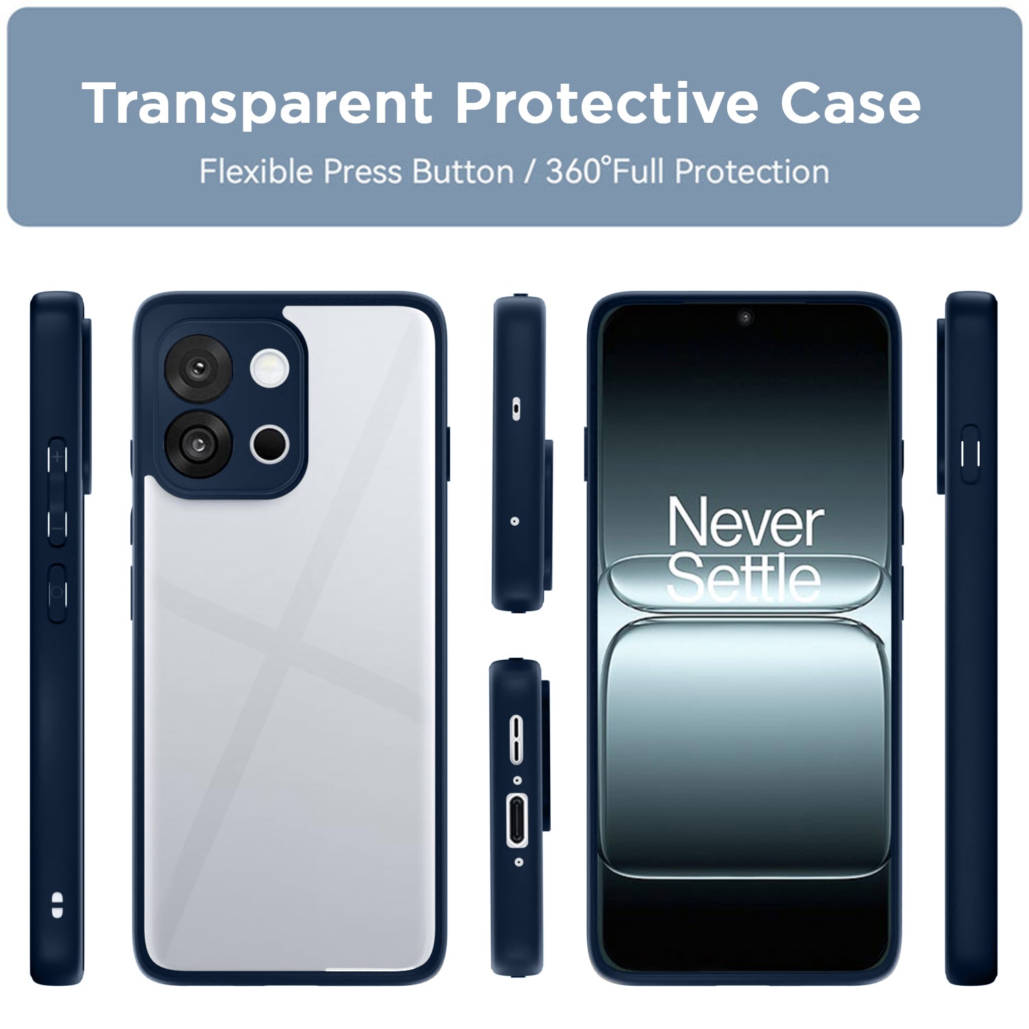 Pikkme OnePlus 13s 5G Eagle 2 Shockproof Sleek Hybrid Armor Back Cover (Blue)