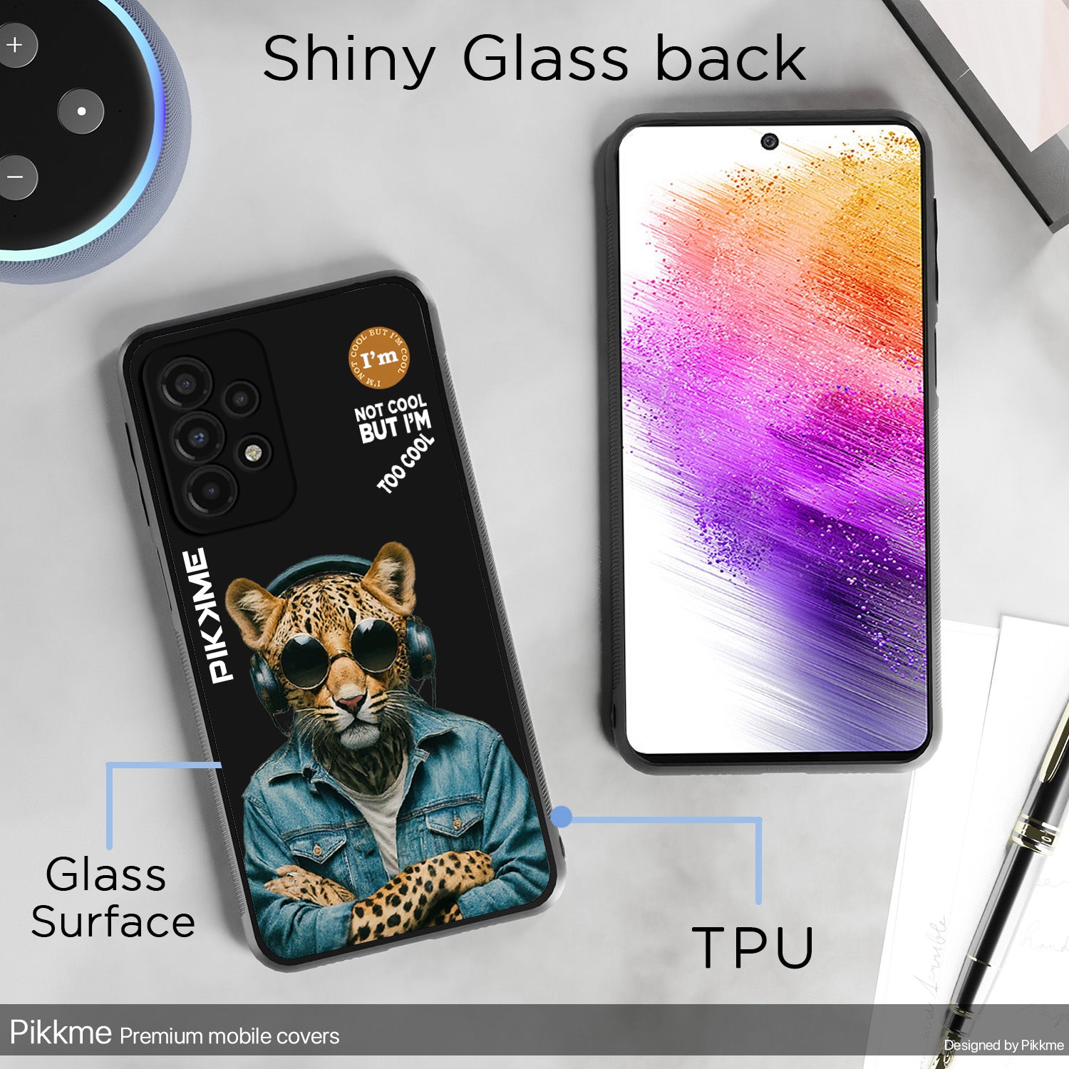 Pikkme Stylish Black Leopard Swag Samsung Galaxy A73 5G Back Cover (Design 04)