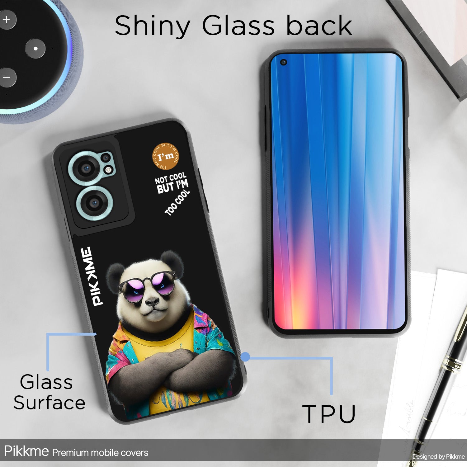 Pikkme Back Cover Pc Tpu + Printed Cool Funky Stylish Black Panda Swag Raised Edges Camera Protection |Bumper Case For OnePlus Nord Ce 2 5G