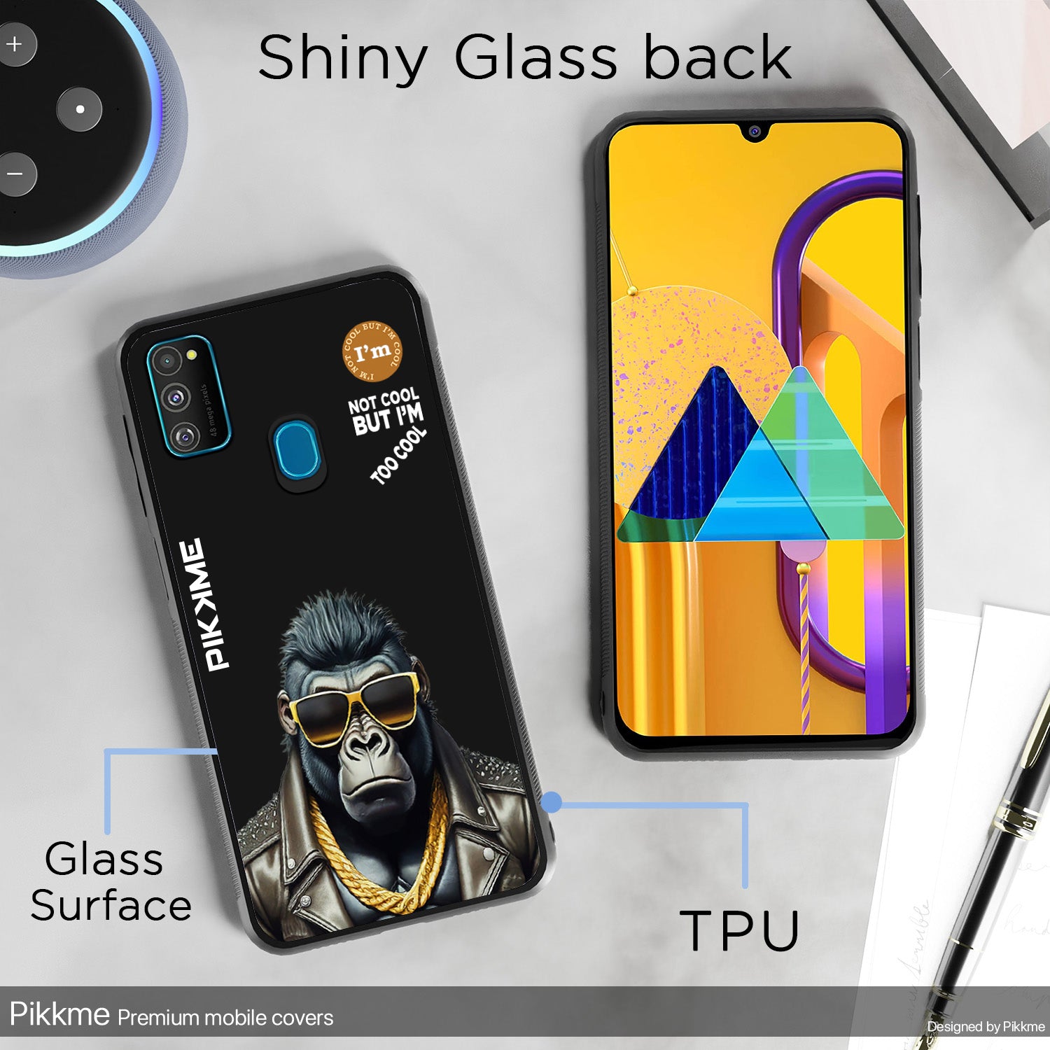 Pikkme Black Gorilla Swag Samsung Galaxy M30s Nim2 Back Cover (Design 07)