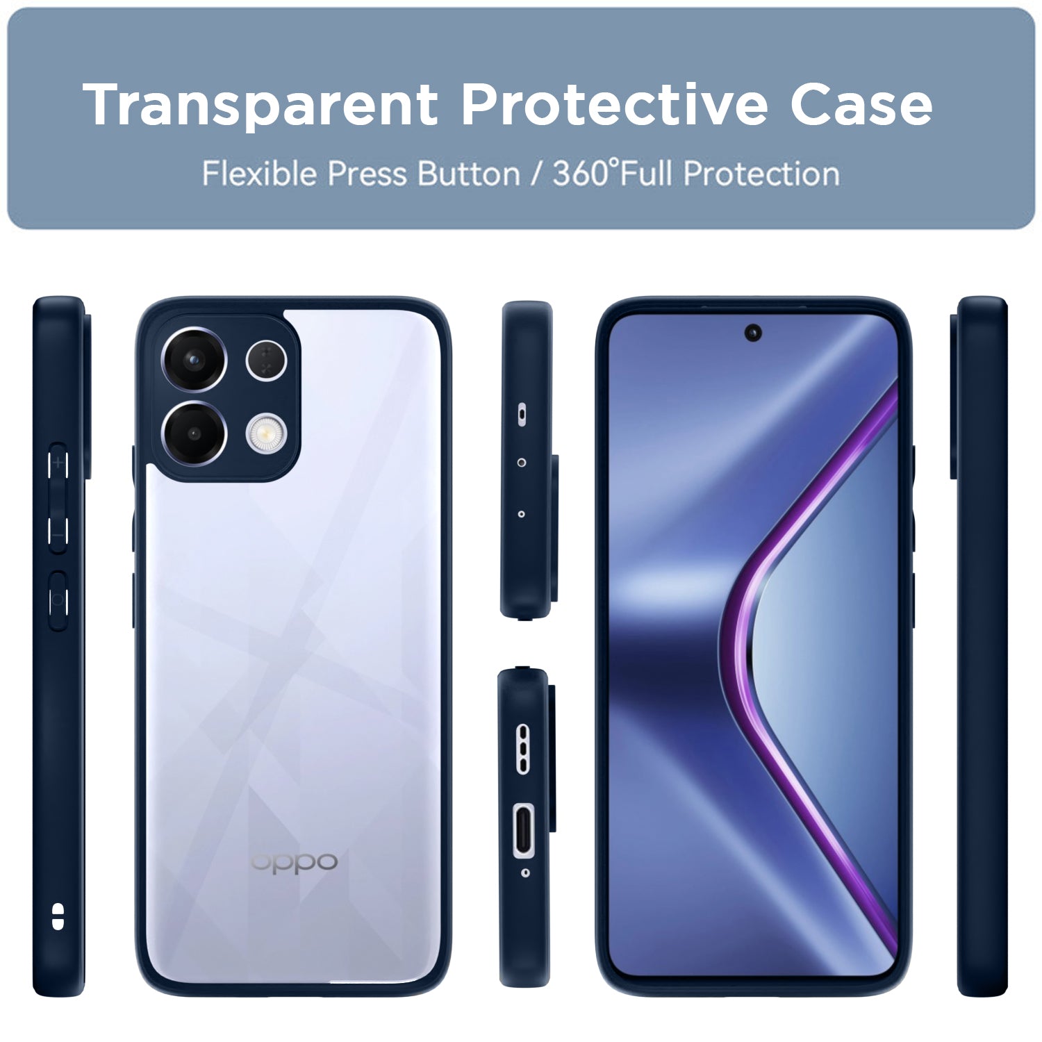 Pikkme Oppo K13 5G Eagle 2 Shockproof Sleek Hybrid Armor Back Cover (Blue)