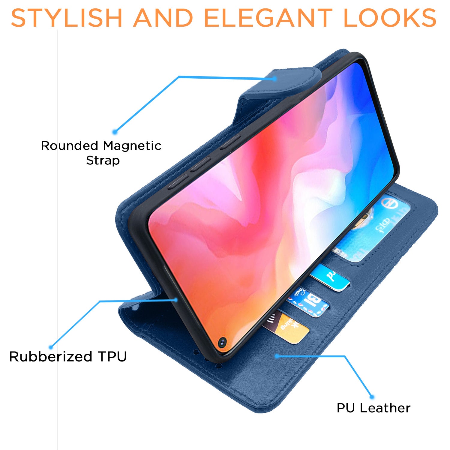 Pikkme Vivo Y30 Flip Vintage Flip Cover | Blue