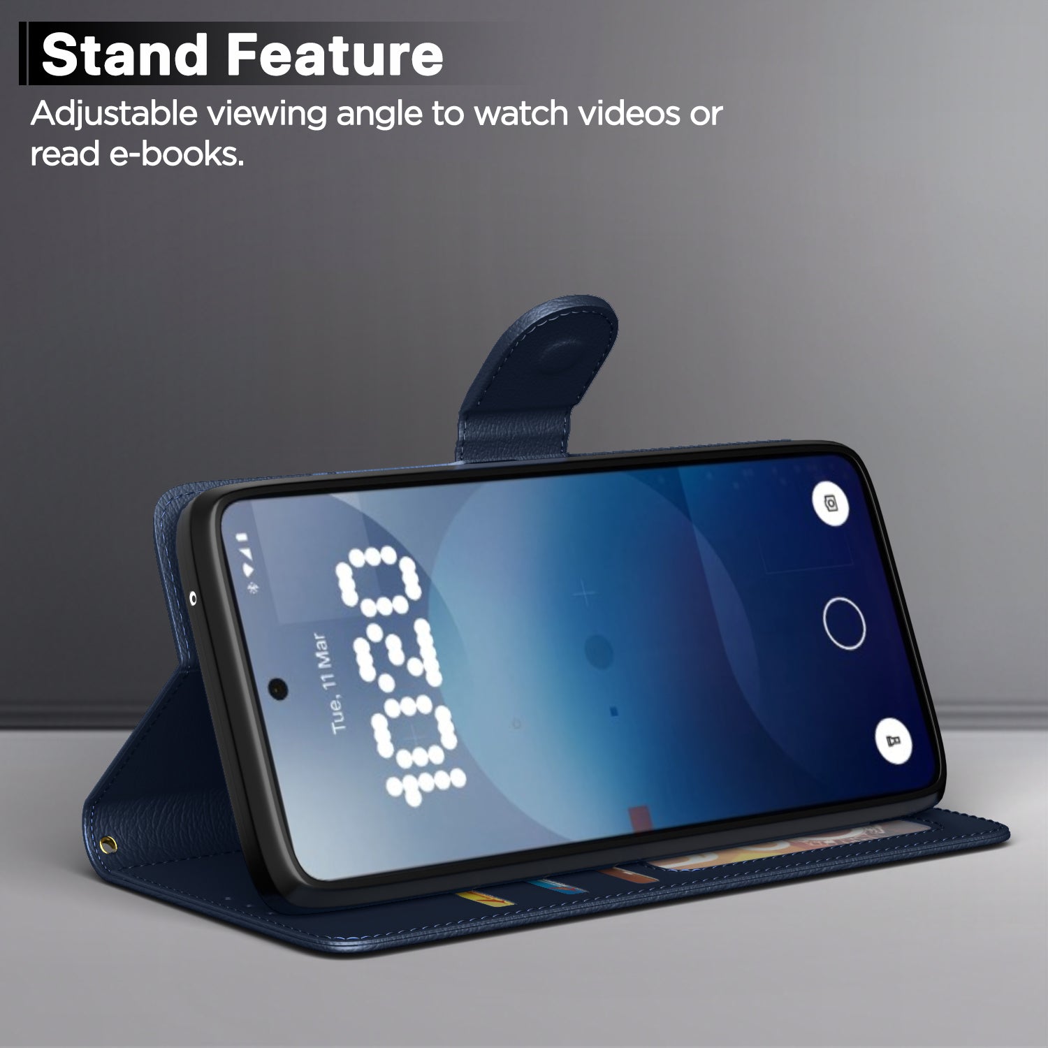 Pikkme Nothing Phone 3a 5G Vintage Flip Cover (Blue)