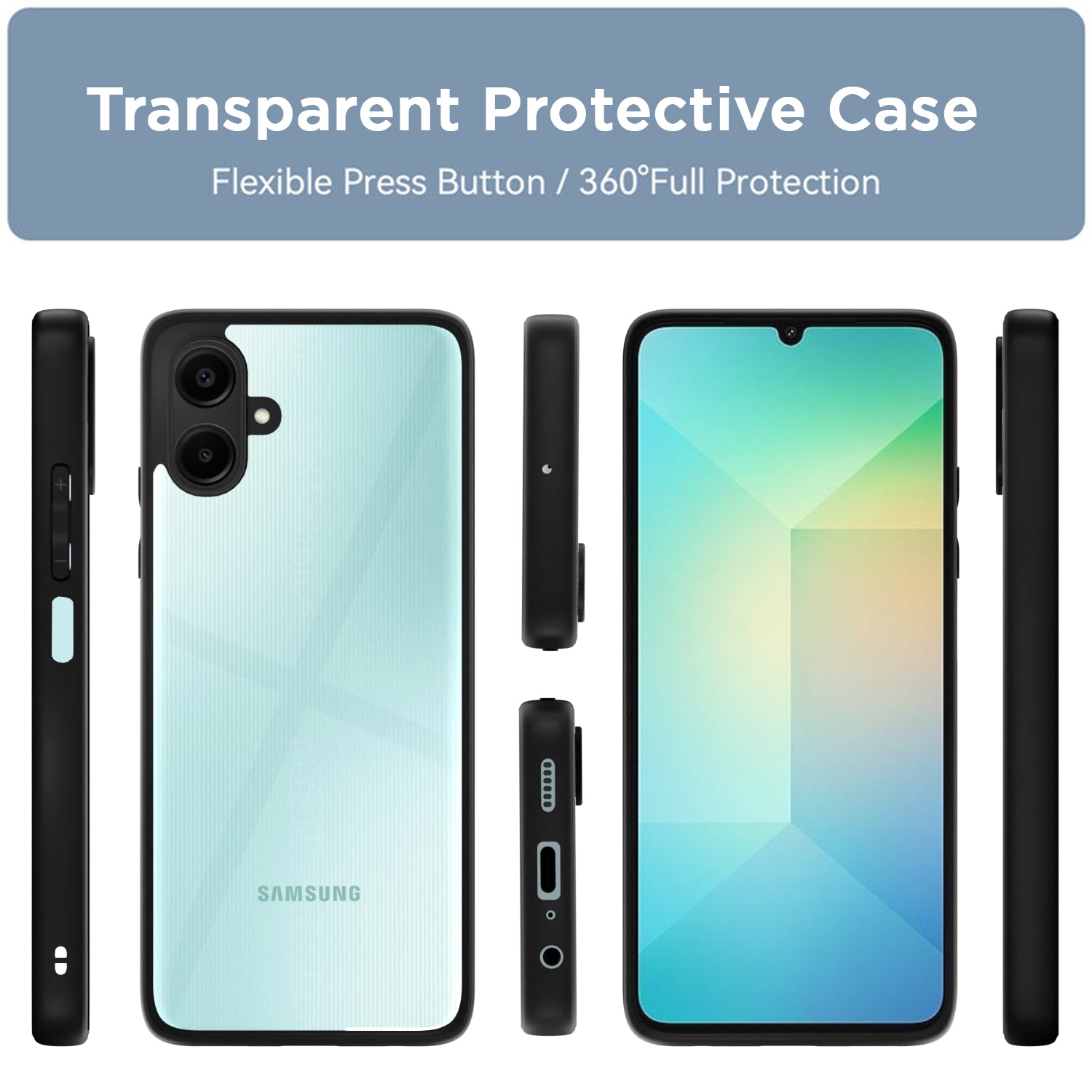 Pikkme Samsung Galaxy A07 5G Eagle 2 Shockproof Sleek Hybrid Armor Back Cover (Black)