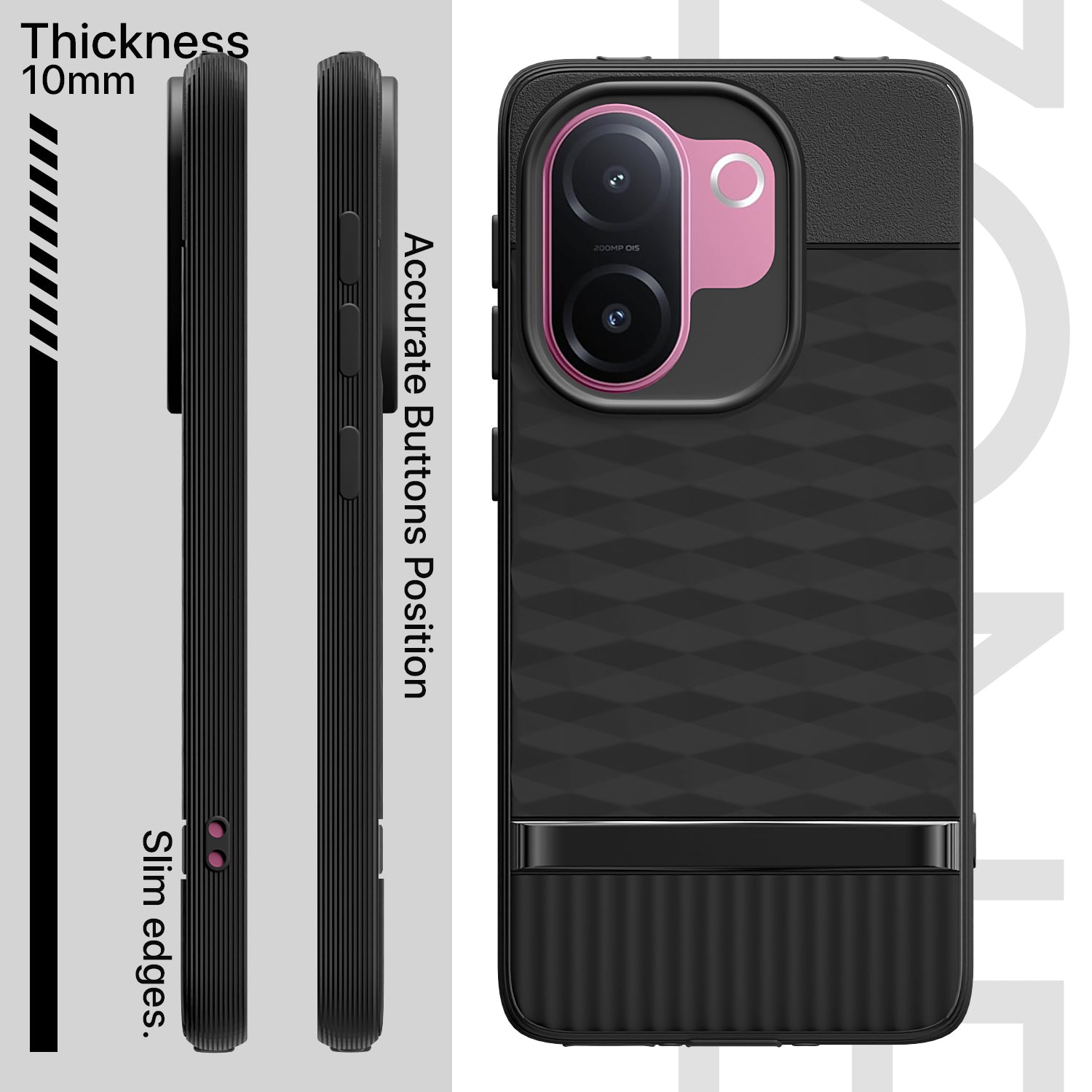 Pikkme Vivo V60e 5G Shockproof Soft Flexible Gencase Back cover (Black)