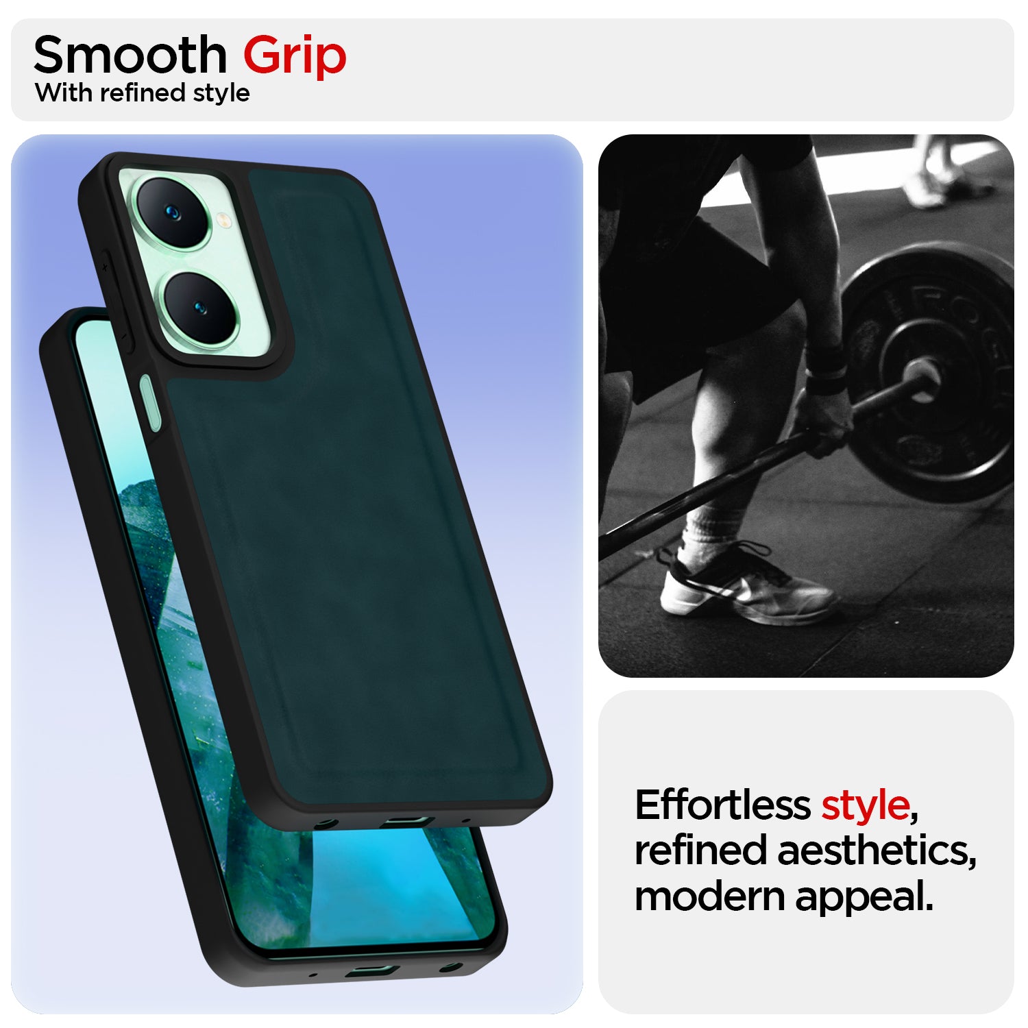 Pikkme iQOO Z9 Lite 5G | Vivo T3 Lite 5G | Vivo Y18 | Y18e | Y03 Premium Super Soft-Touch Leatherback Case (Green)