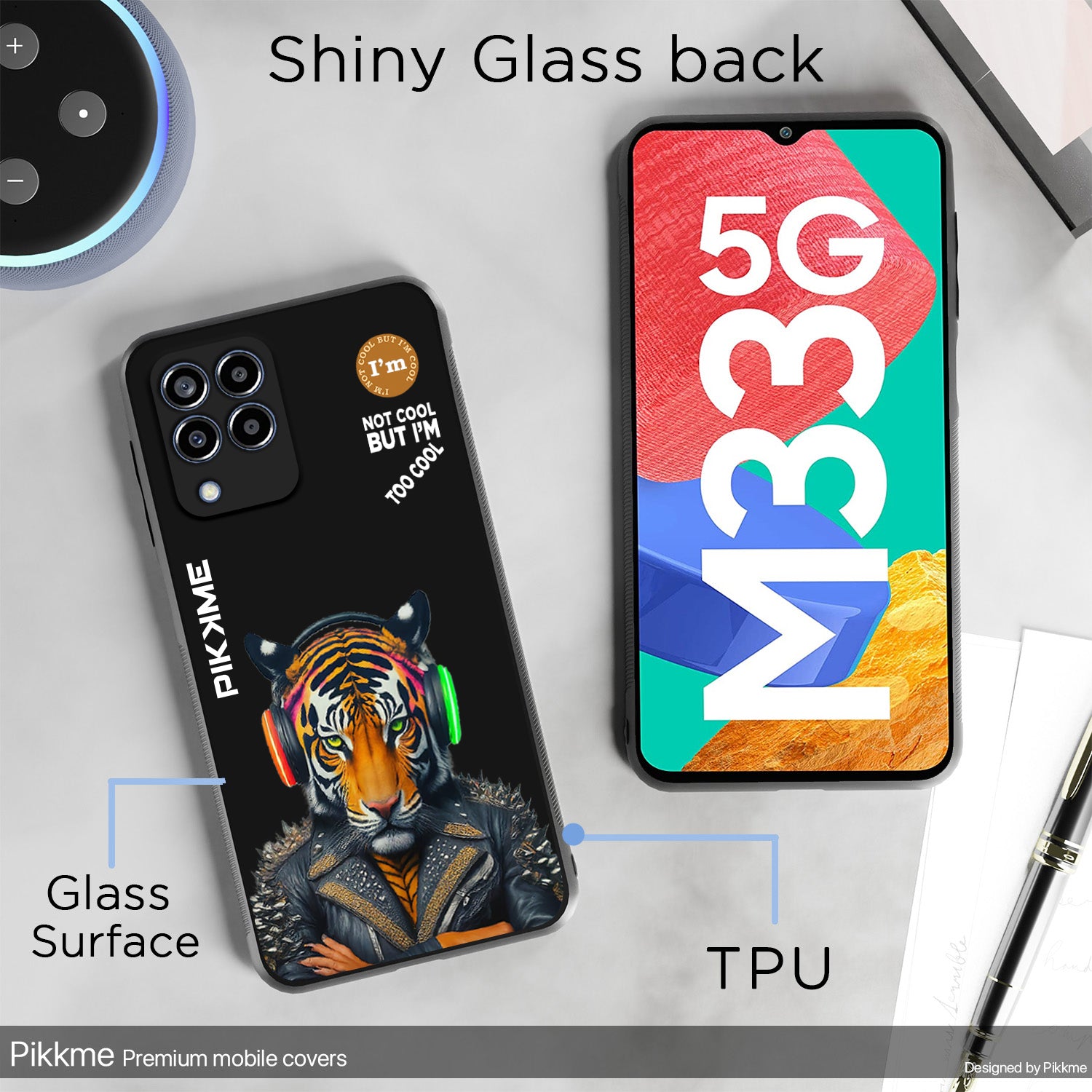 Pikkme Black Tiger Swag Samsung Galaxy M33 5G Nim2 Back Cover (Design 06)