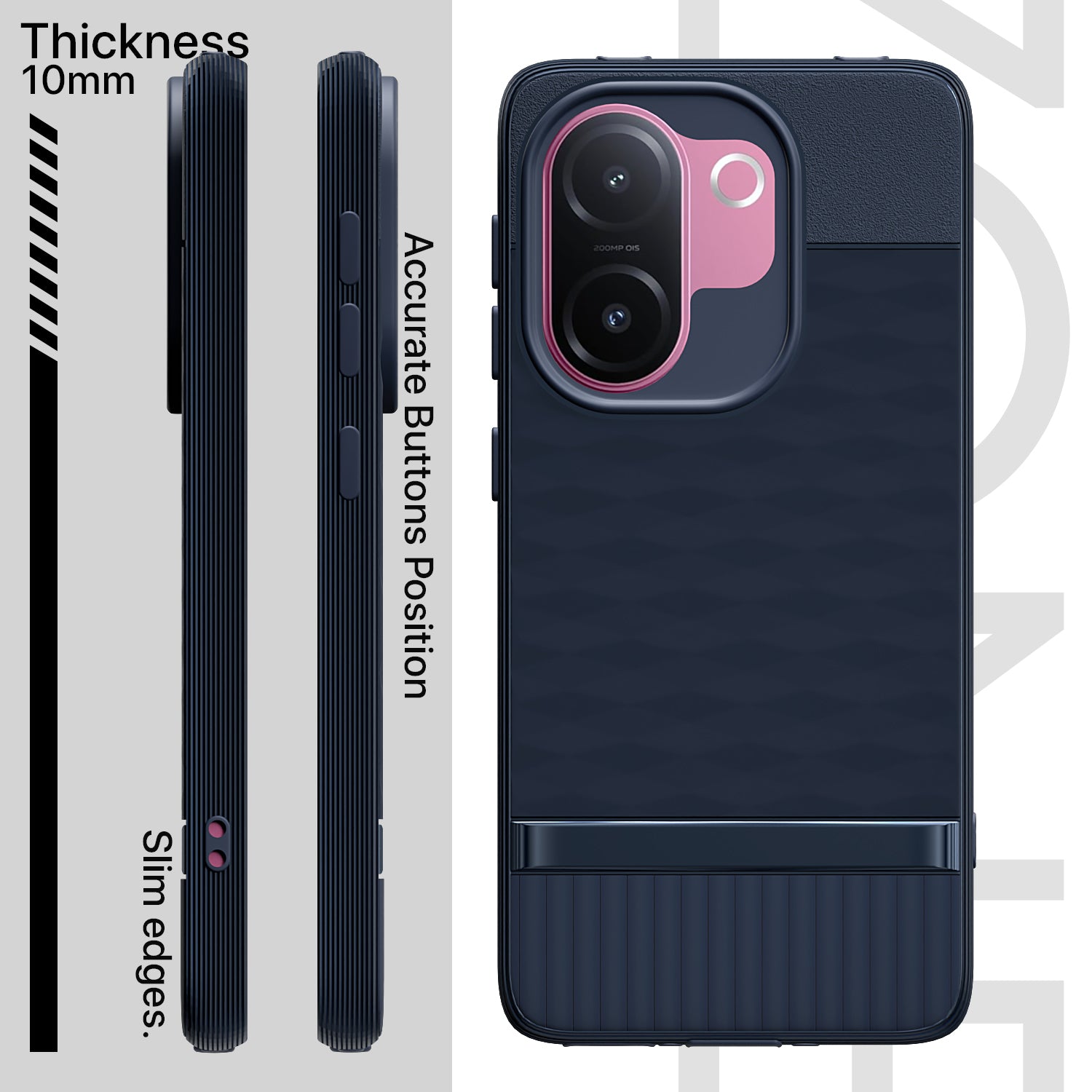 Pikkme Vivo V60e 5G Shockproof Soft Flexible Gencase Back cover (Blue)