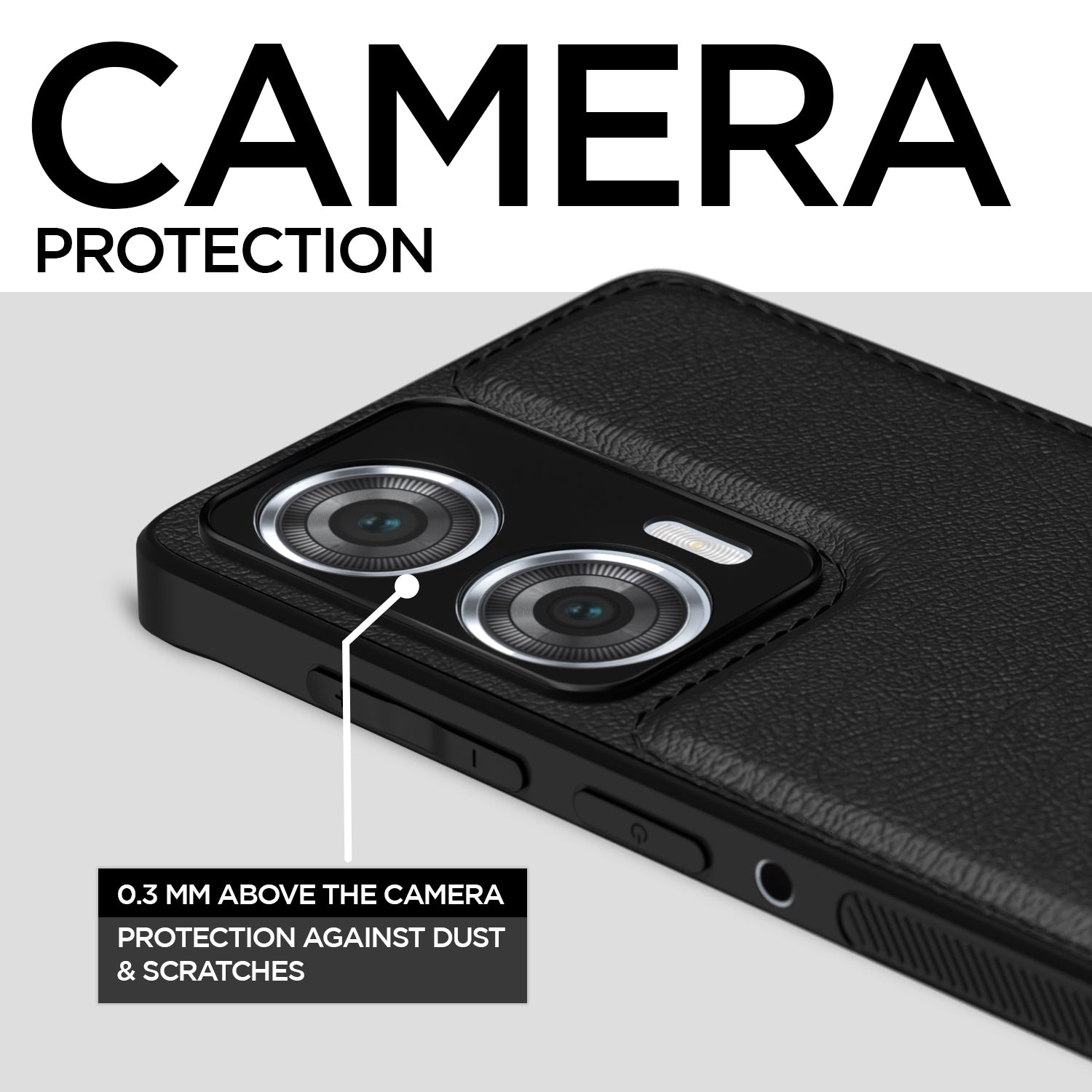 Pikkme Moto Edge 50 Fusion 5G Leather Back Case | Black