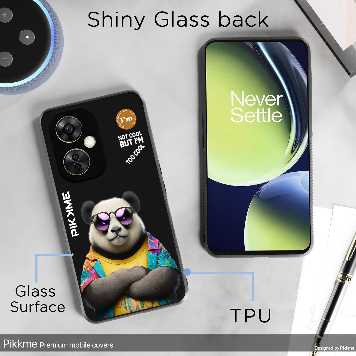 Pikkme Back Cover Pc Tpu + Printed Cool Funky Stylish Black Panda Swag Raised Edges Camera Protection |Bumper Case For OnePlus Nord Ce 3 Lite 5G