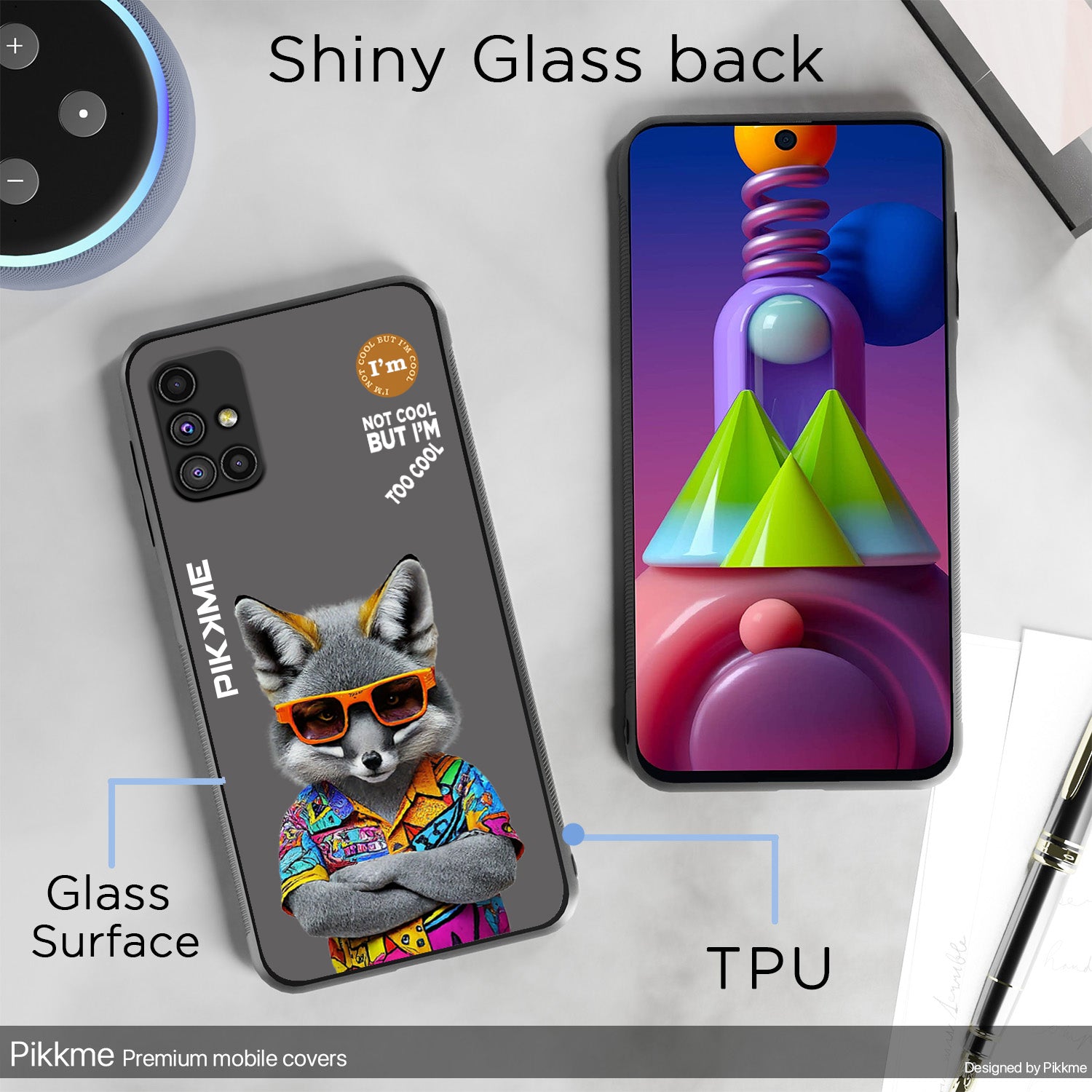 Pikkme Grey Wolf Swag Samsung Galaxy M51 Nim2 Back Cover (Design 01)