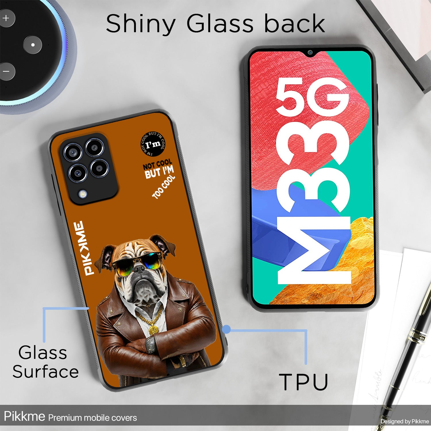 Pikkme Brown Dog Swag Samsung Galaxy M33 5G Nim2 Back Cover (Design 10)