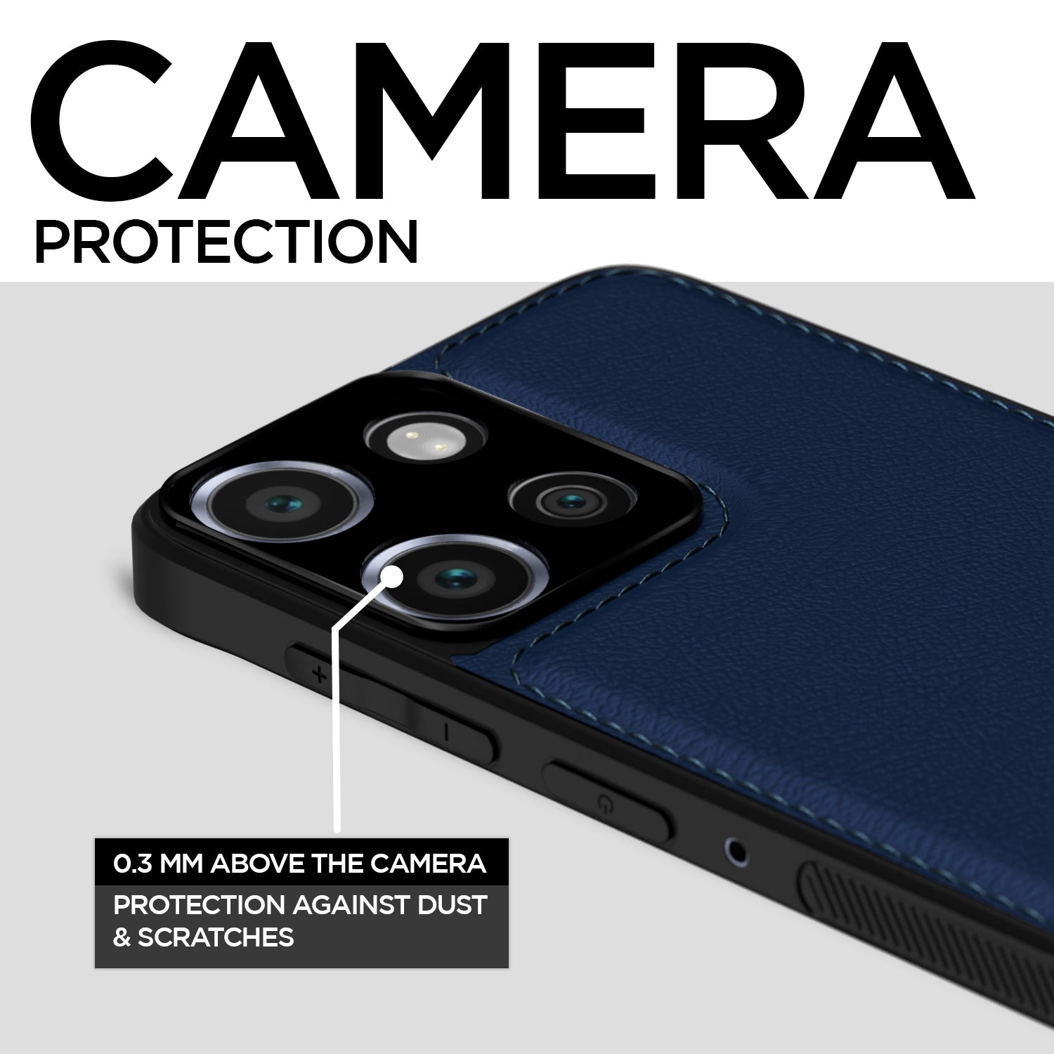 Pikkme Moto Edge 50 5G Leather Back Case | Blue