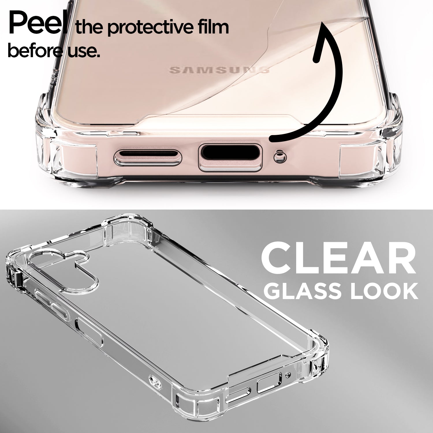Pikkme Samsung Galaxy M16 5G  PC + TPU Crystal Clear Transparent Back Cover (Transparent)