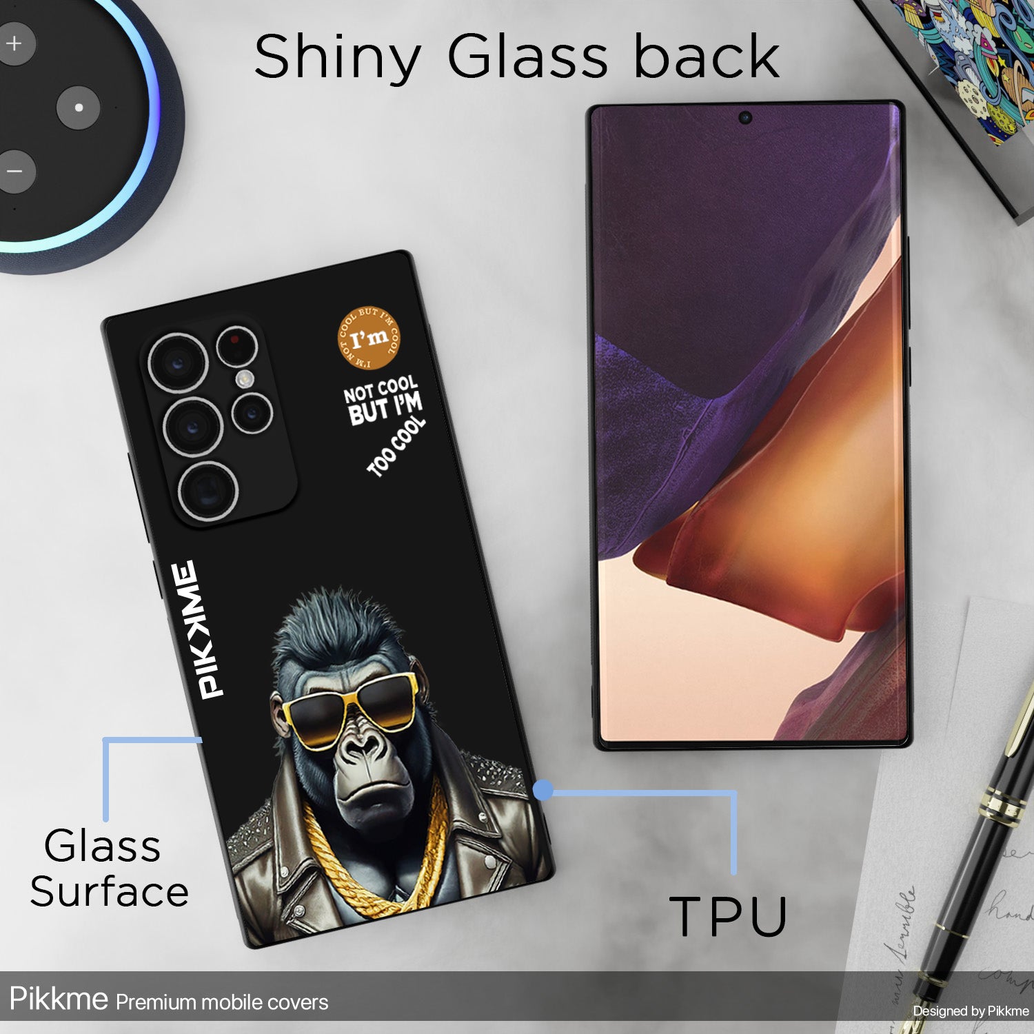 Pikkme Black Gorilla Swag Samsung Galaxy S24 Ultra 5G NIm2 Back Cover (Design 07)