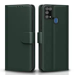 Pikkme Samsung Galaxy M31 green Flip Cover