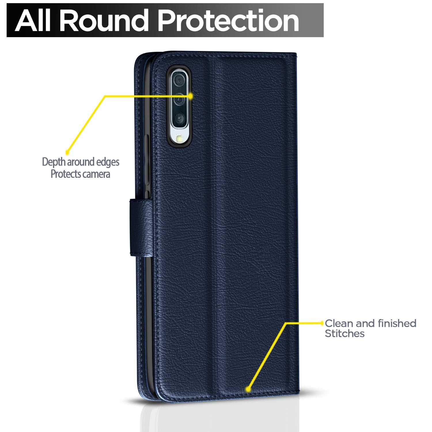 Pikkme Samsung Galaxy A50 / A30s / A50s Button Flip Cover (Blue)
