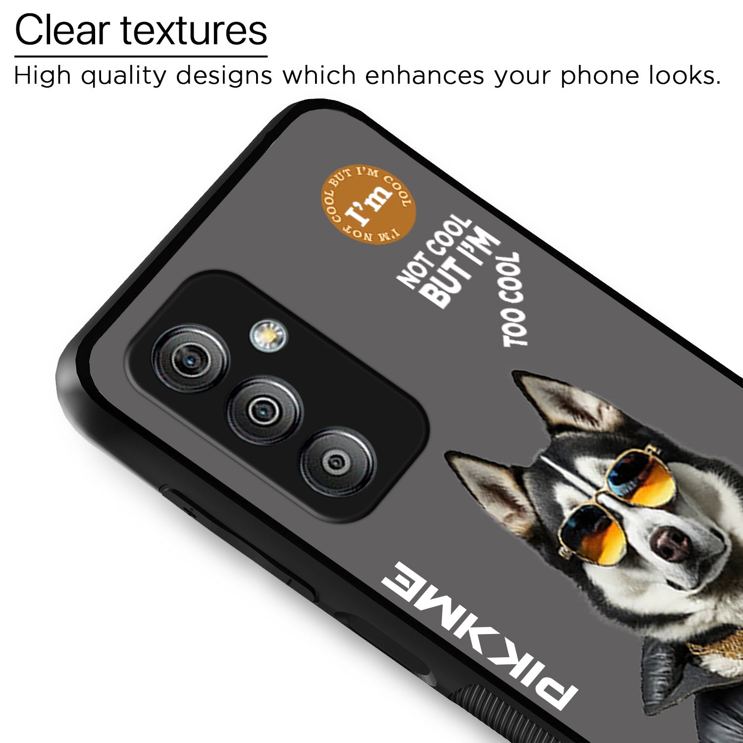 Pikkme Stylish Grey Dog Swag Samsung Galaxy F23 5G Back Cover (Design 02)