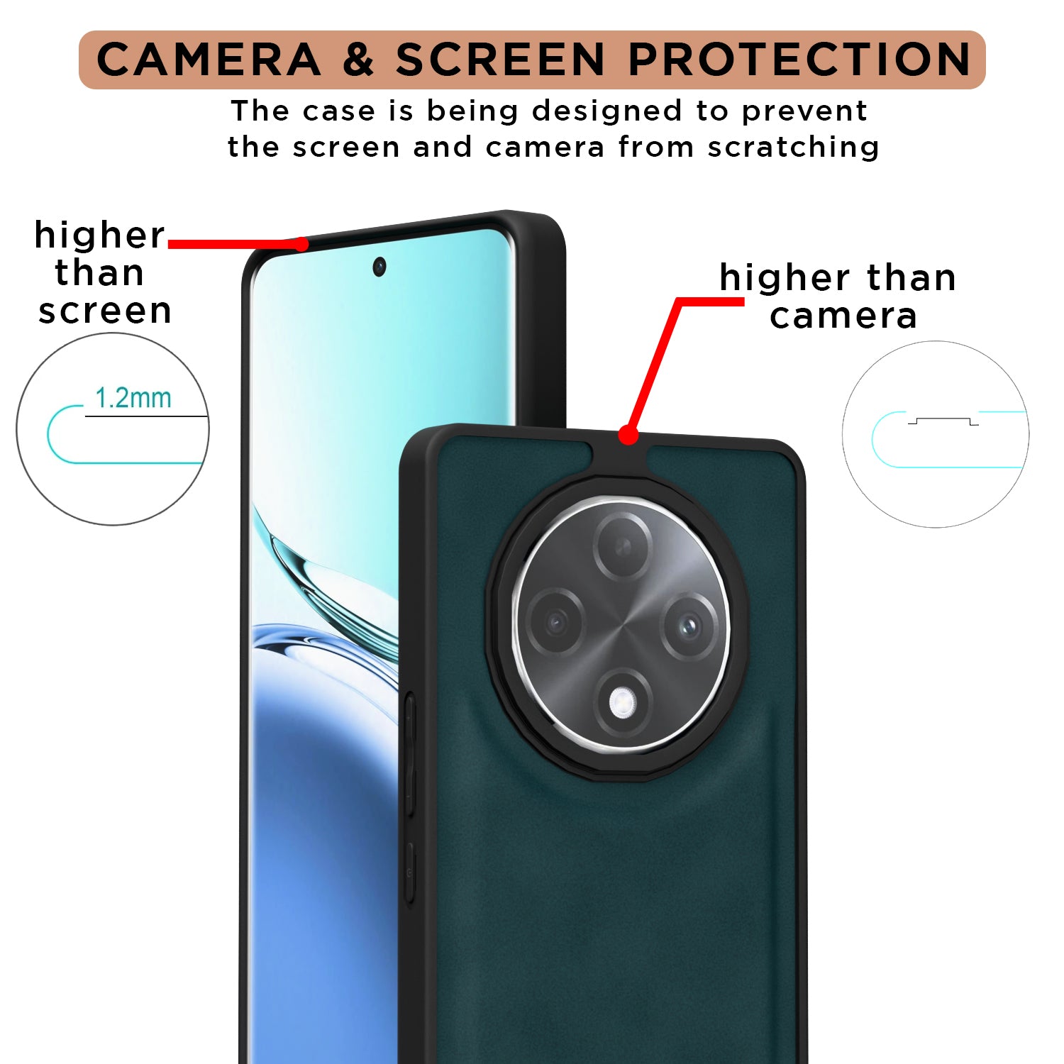 Pikkme Oppo A3 Pro 5G Premium Super Soft-Touch Leatherback Case (Green)