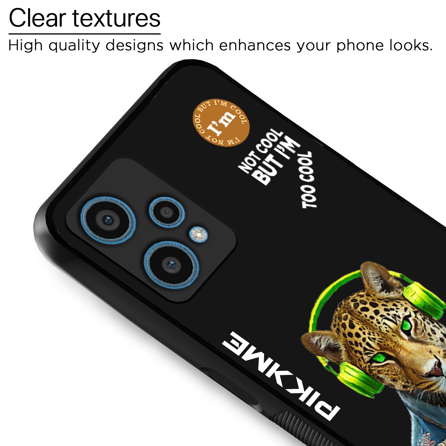 Pikkme Back Cover Pc Tpu + Printed Cool Funky Stylish Black Leopard Swag Raised Edges Camera Protection |Bumper Case For OnePlus Nord Ce 2 Lite 5G