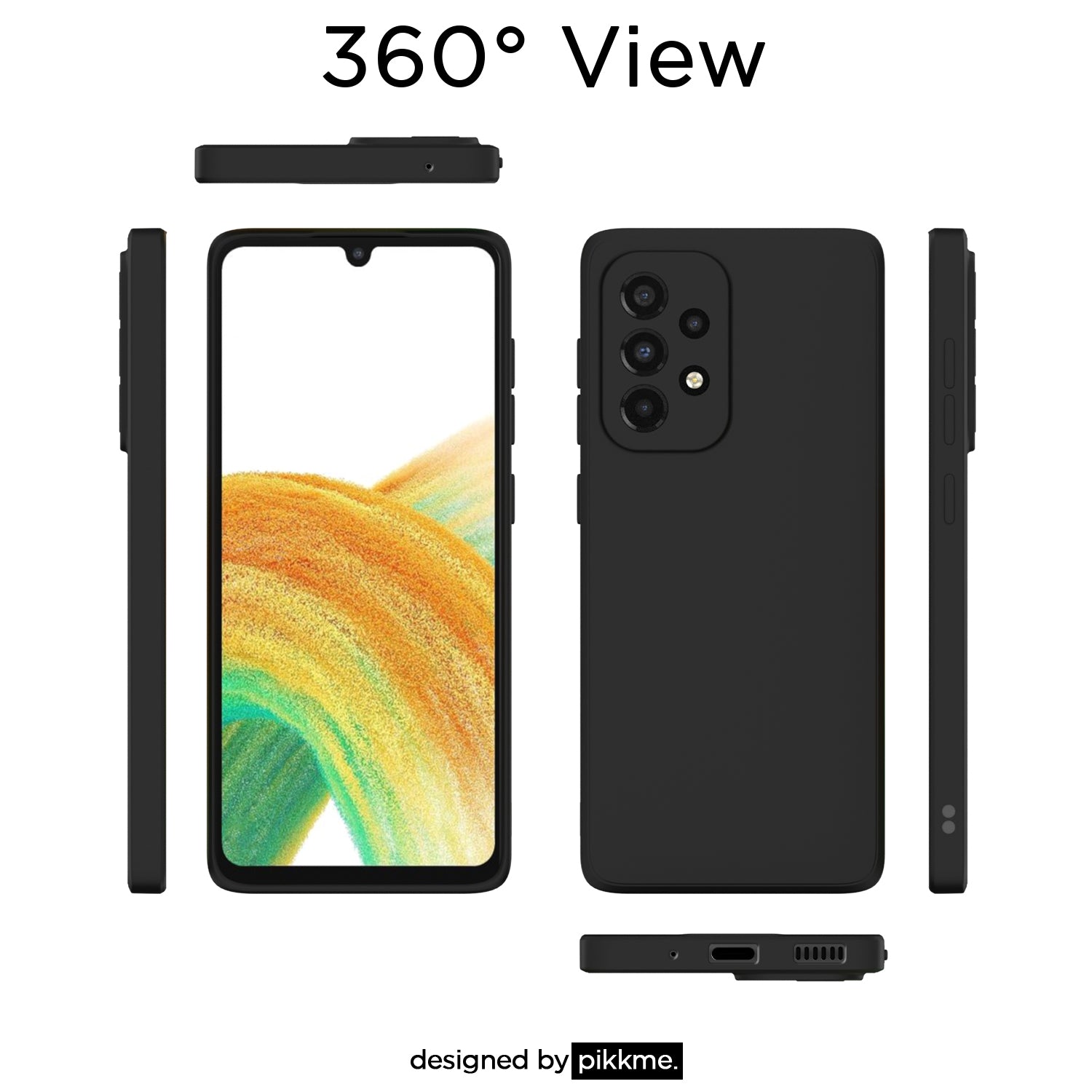 Pikkme Samsung Galaxy A33 5GLiquid Siliconee Back Cover | Black