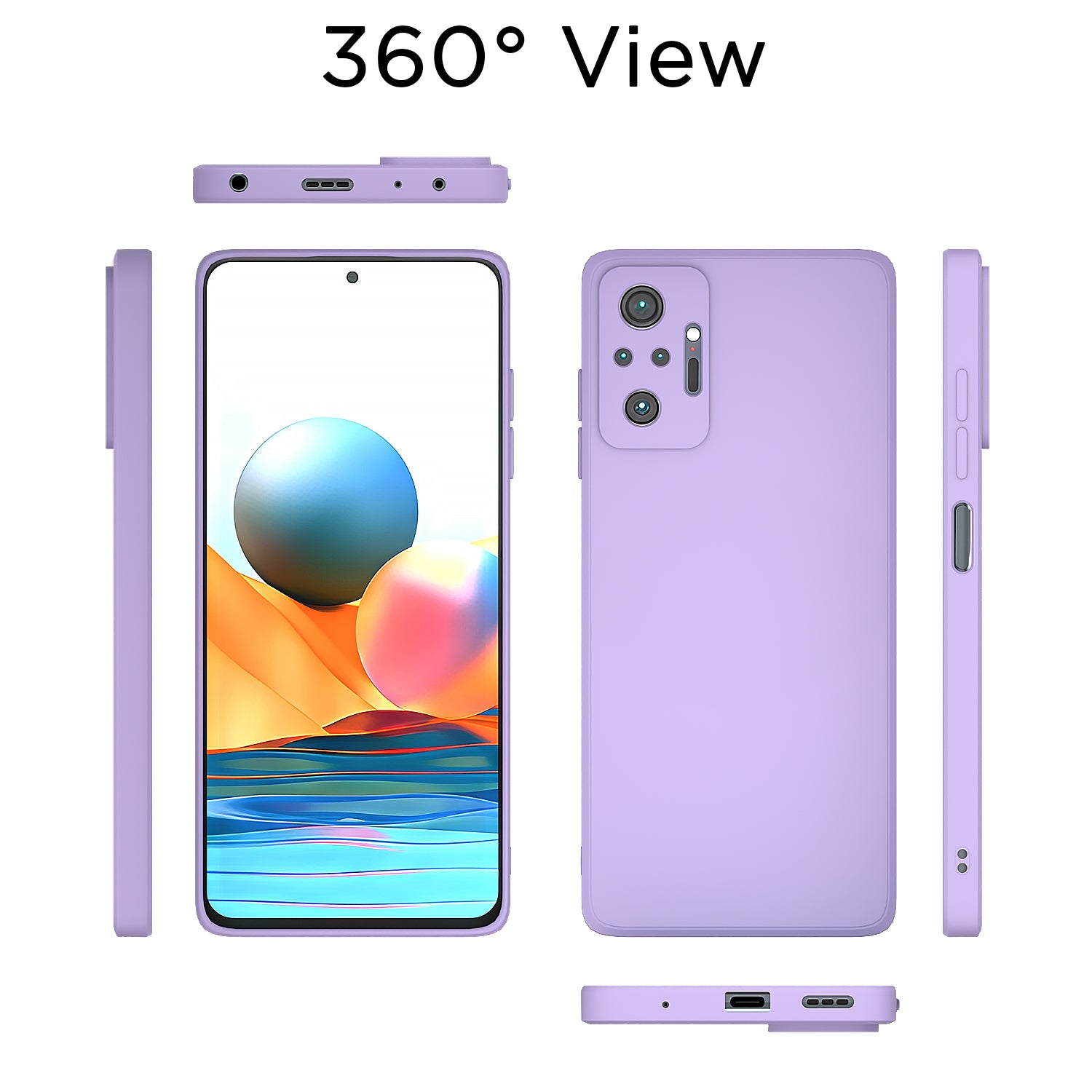 Pikkme Mi Redmi Note 10 Pro / Note 10 Pro Max Soft Matte Liquid Silicone Back Cover (Purple)