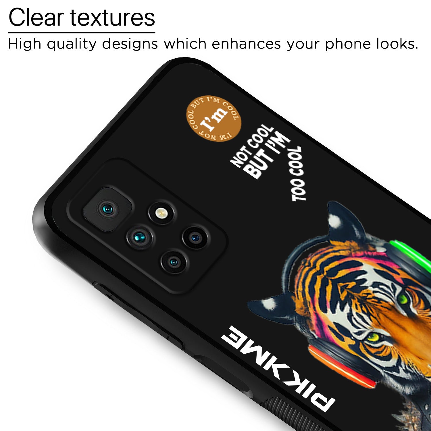 Pikkme Stylish Black Tiger Swag Redmi 10 Prime Nim2 Back Cover (Design 06)