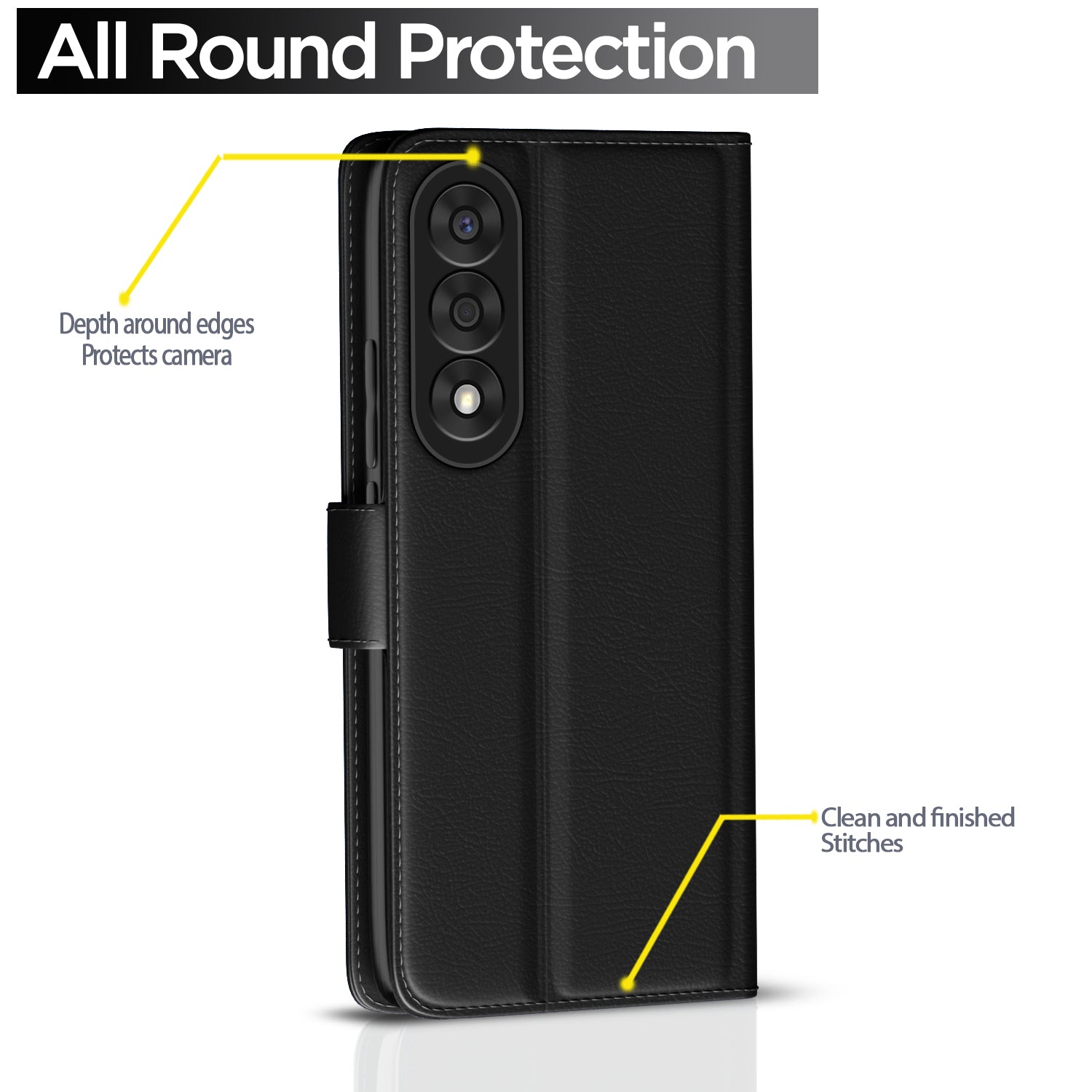 Pikkme OnePlus Nord 5 5G Vintage Flip Cover (Black)