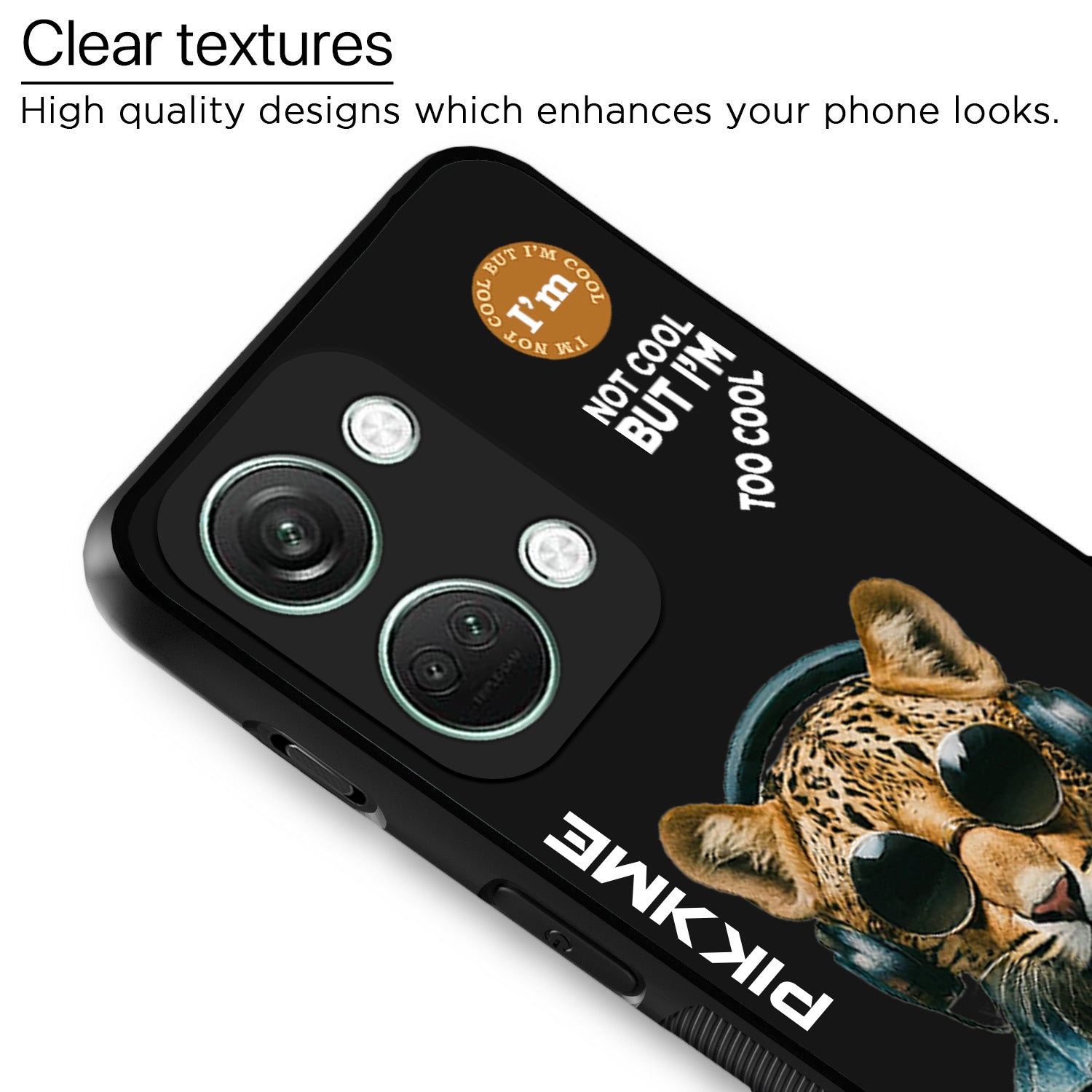 Pikkme Back Cover Pc Tpu + Printed Cool Funky Stylish Black Leopard Swag Raised Edges Camera Protection |Bumper Case For OnePlus Nord 3 5G