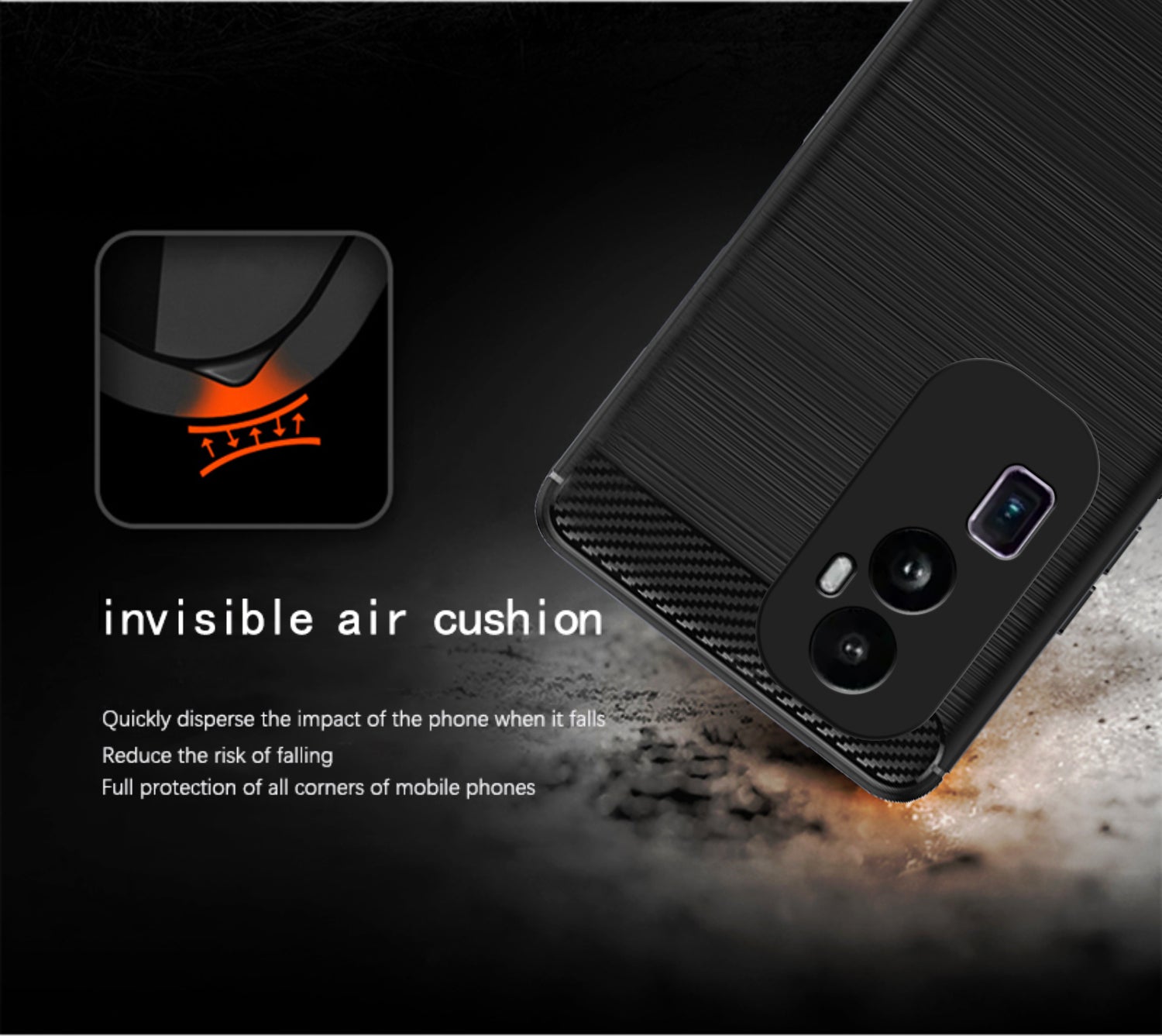 Pikkme Oppo Reno 10 Pro Plus 5G Hybrid Carbon Fiber Back Cover (Black)
