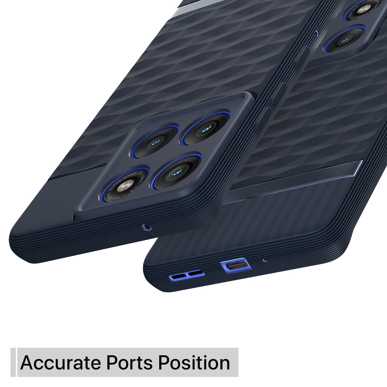 Pikkme Motorola Moto Edge 60 Pro 5G Shockproof Soft Flexible Gencase Back cover (Blue)