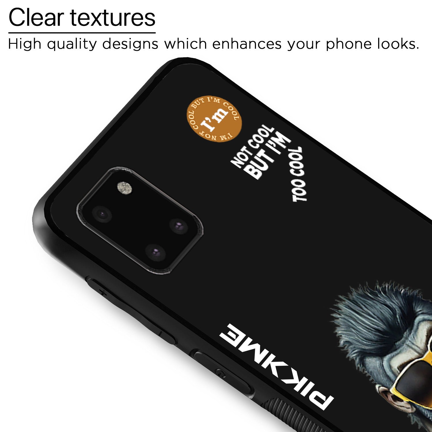 Pikkme Black Gorilla Swag Samsung Galaxy Note 10 Lite Nim2 Back Cover (Design 07)